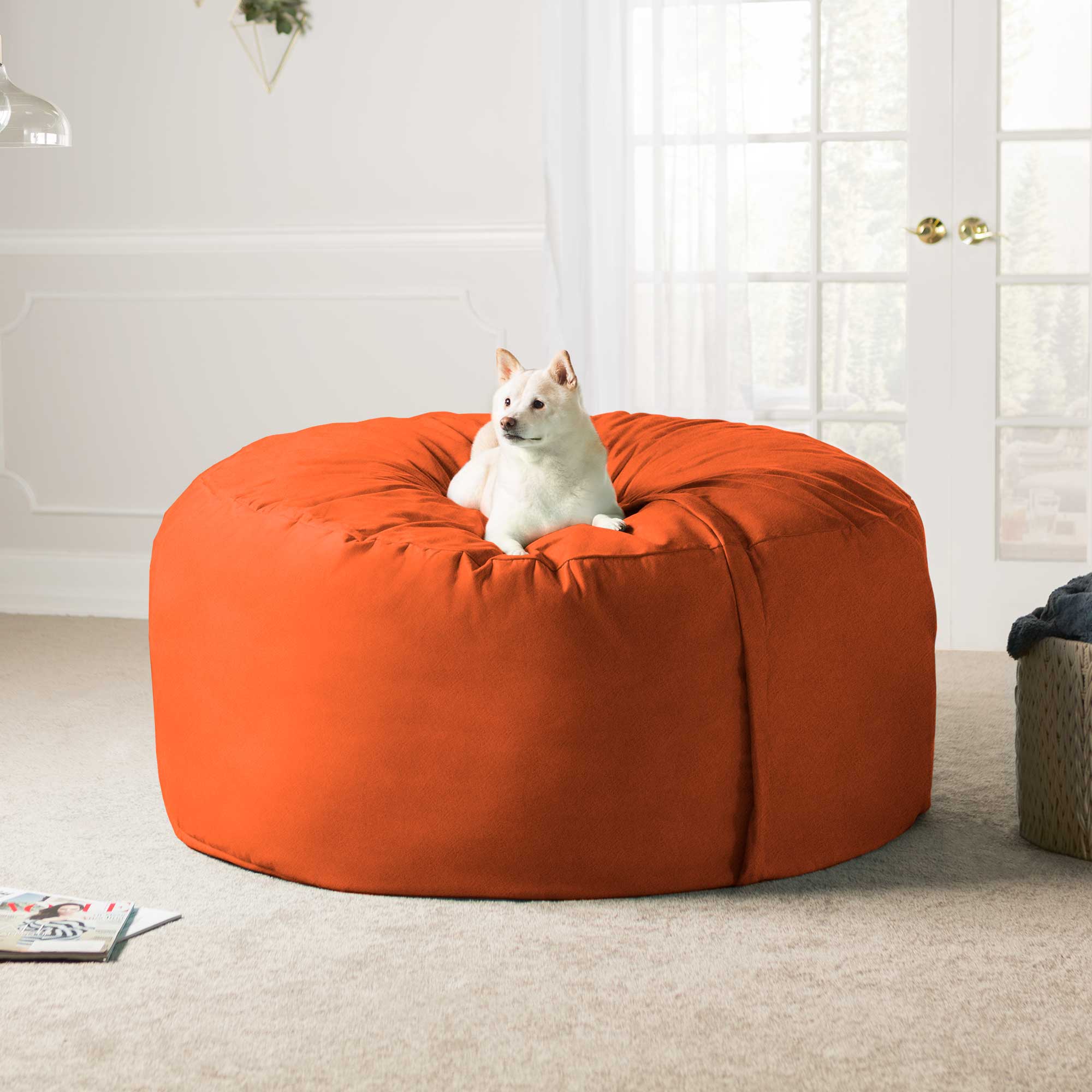  Jaxx Saxx Large Bean Bag with Removable Cover 5' - Mandarin - Bonton