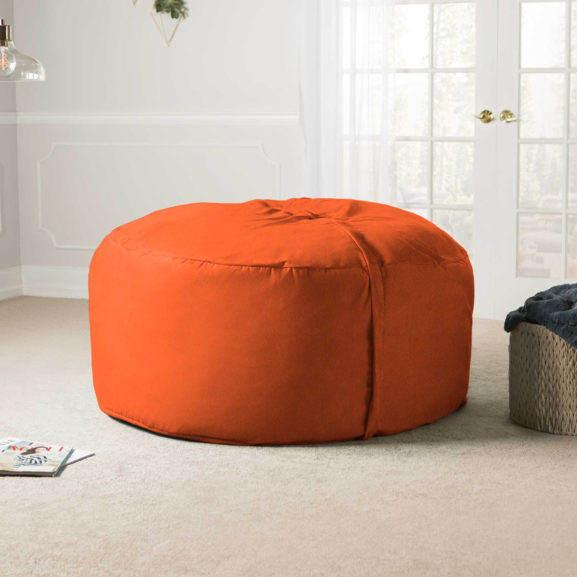  Jaxx Saxx Large Bean Bag with Removable Cover 5' - Mandarin - Bonton