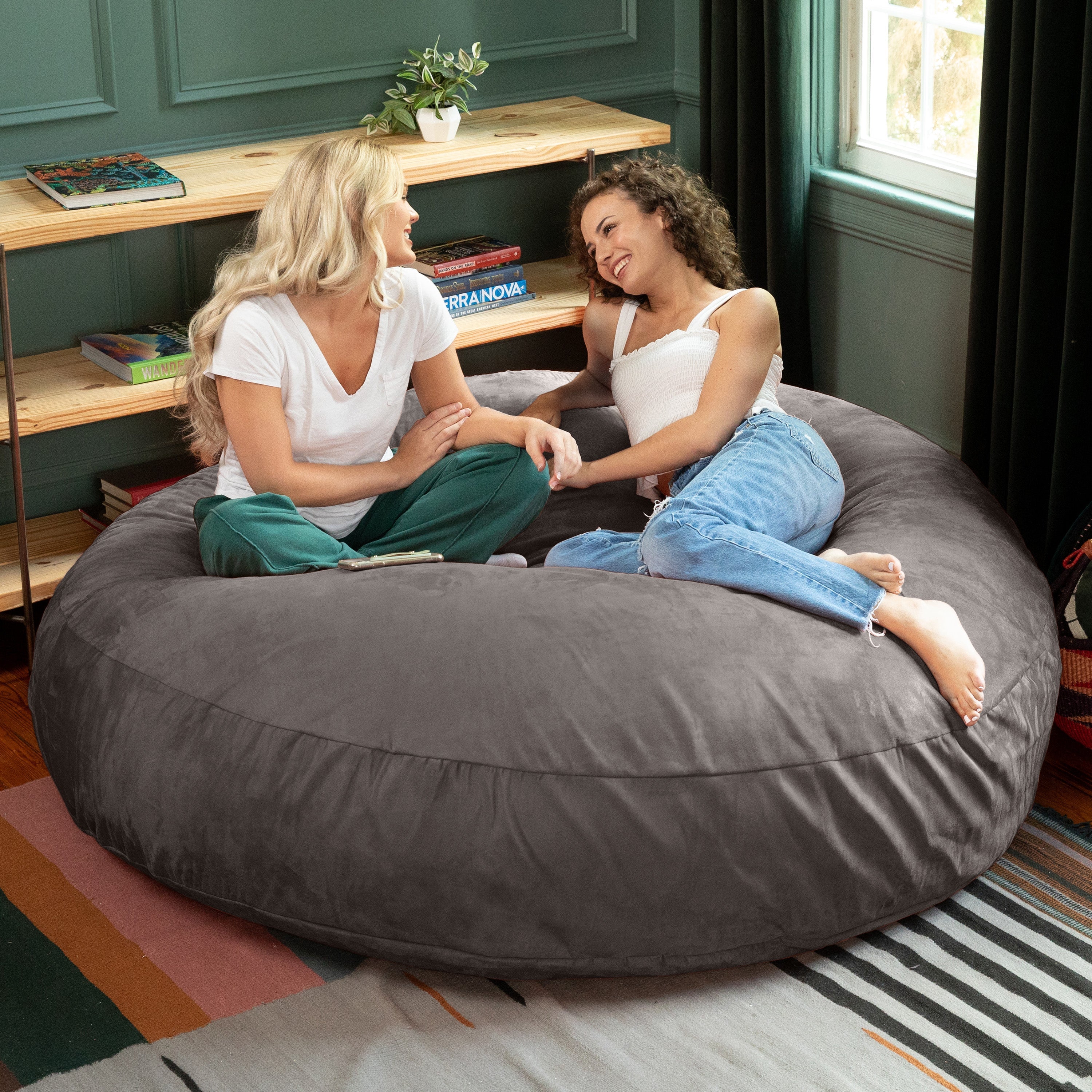  Jaxx Cocoon Large Bean Bag Chair for Adults 6' - Charcoal - Bonton