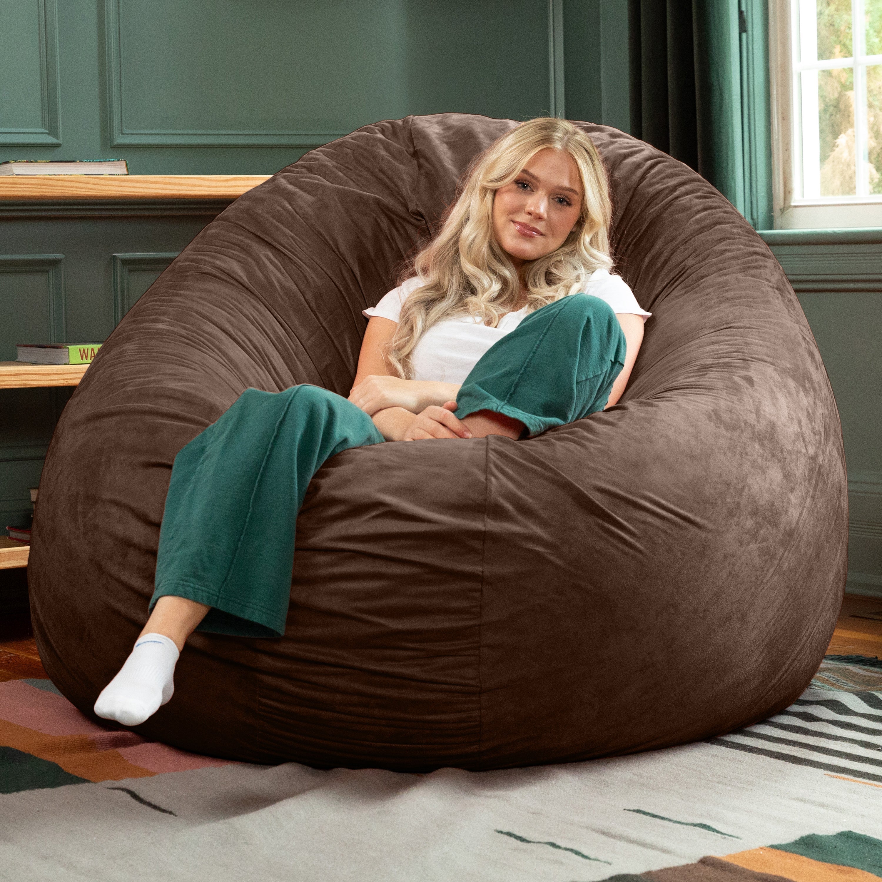  Jaxx Cocoon Large Bean Bag Chair for Adults 6' - Chocolate - Bonton