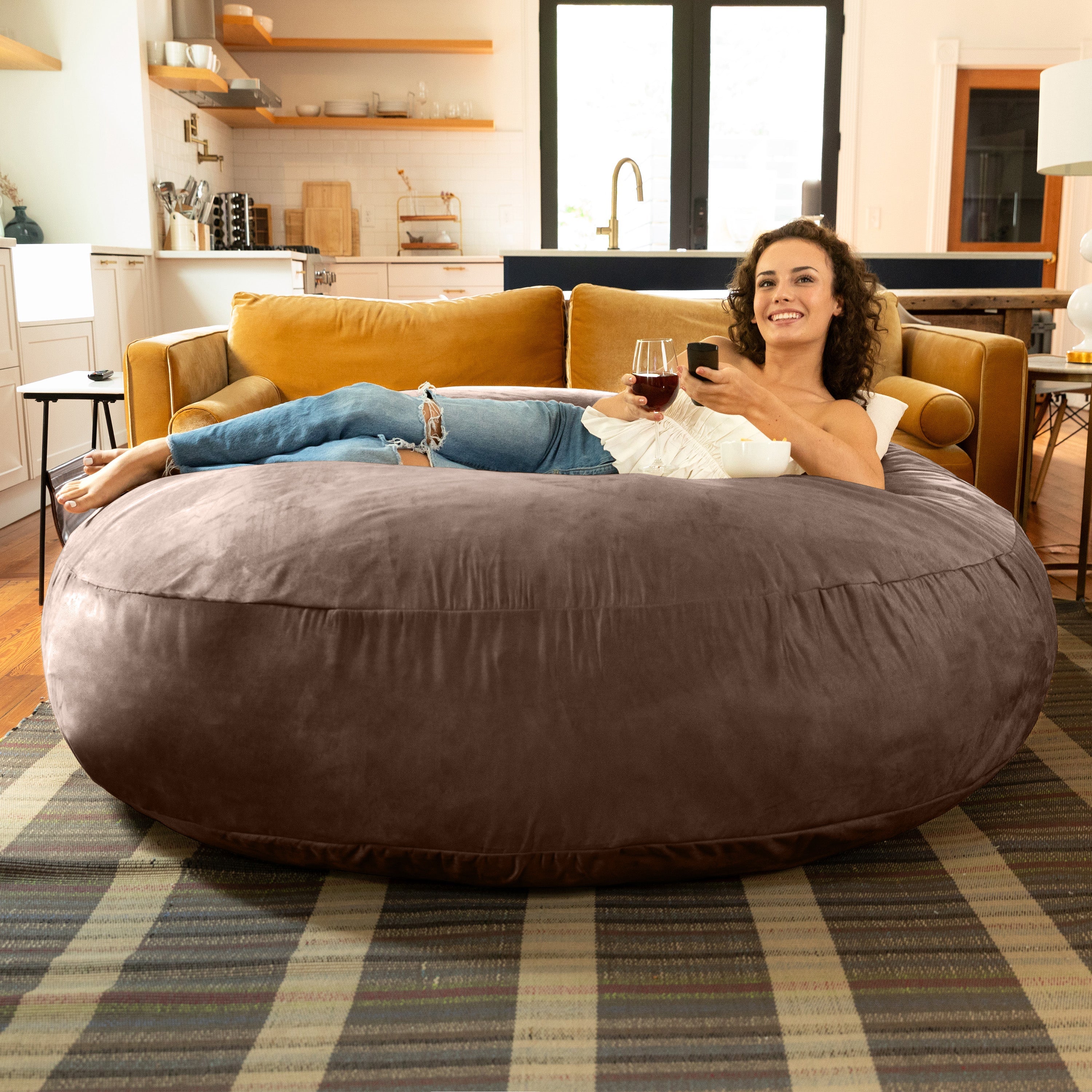  Jaxx Cocoon Large Bean Bag Chair for Adults 6' - Chocolate - Bonton