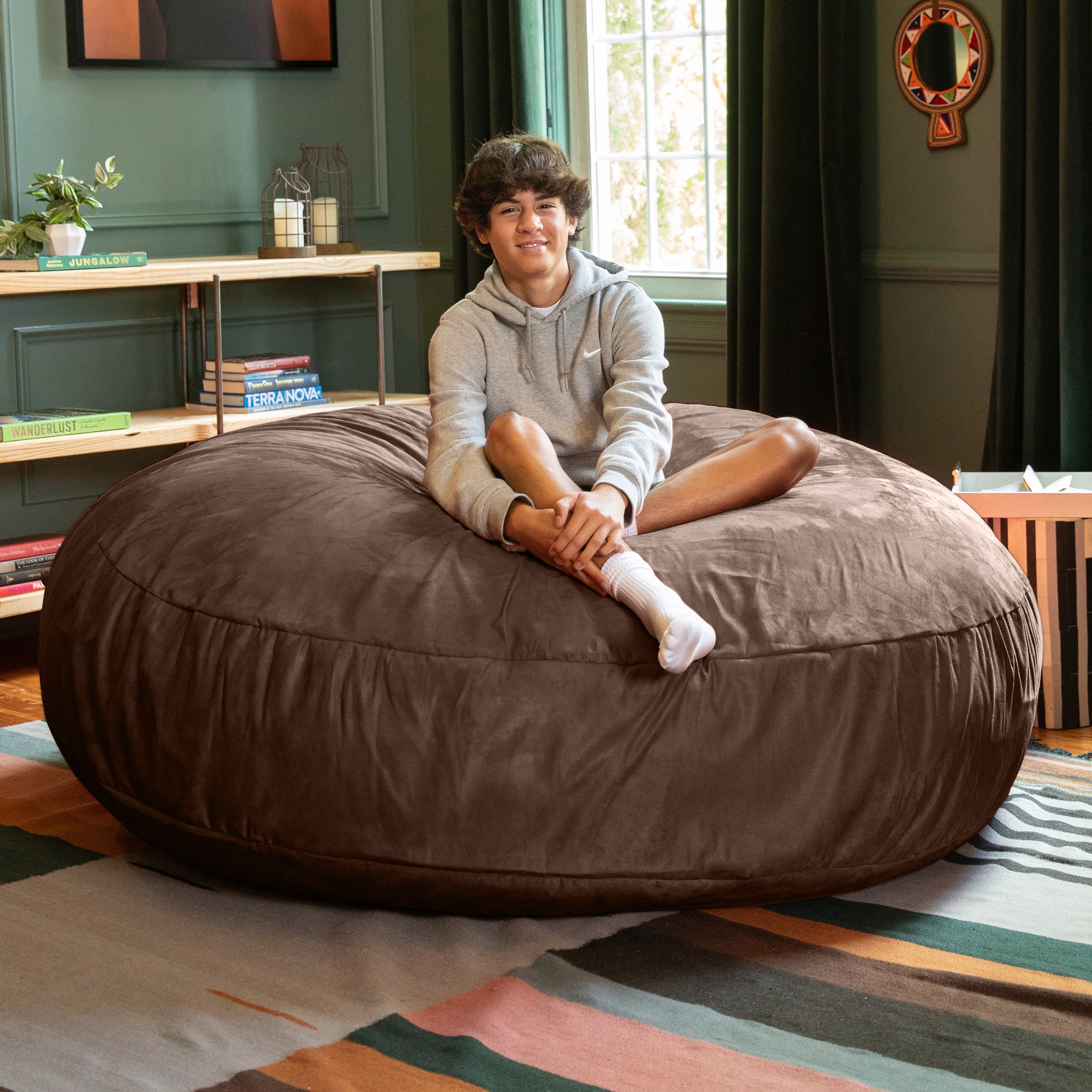  Jaxx Cocoon Large Bean Bag Chair for Adults 6' - Chocolate - Bonton