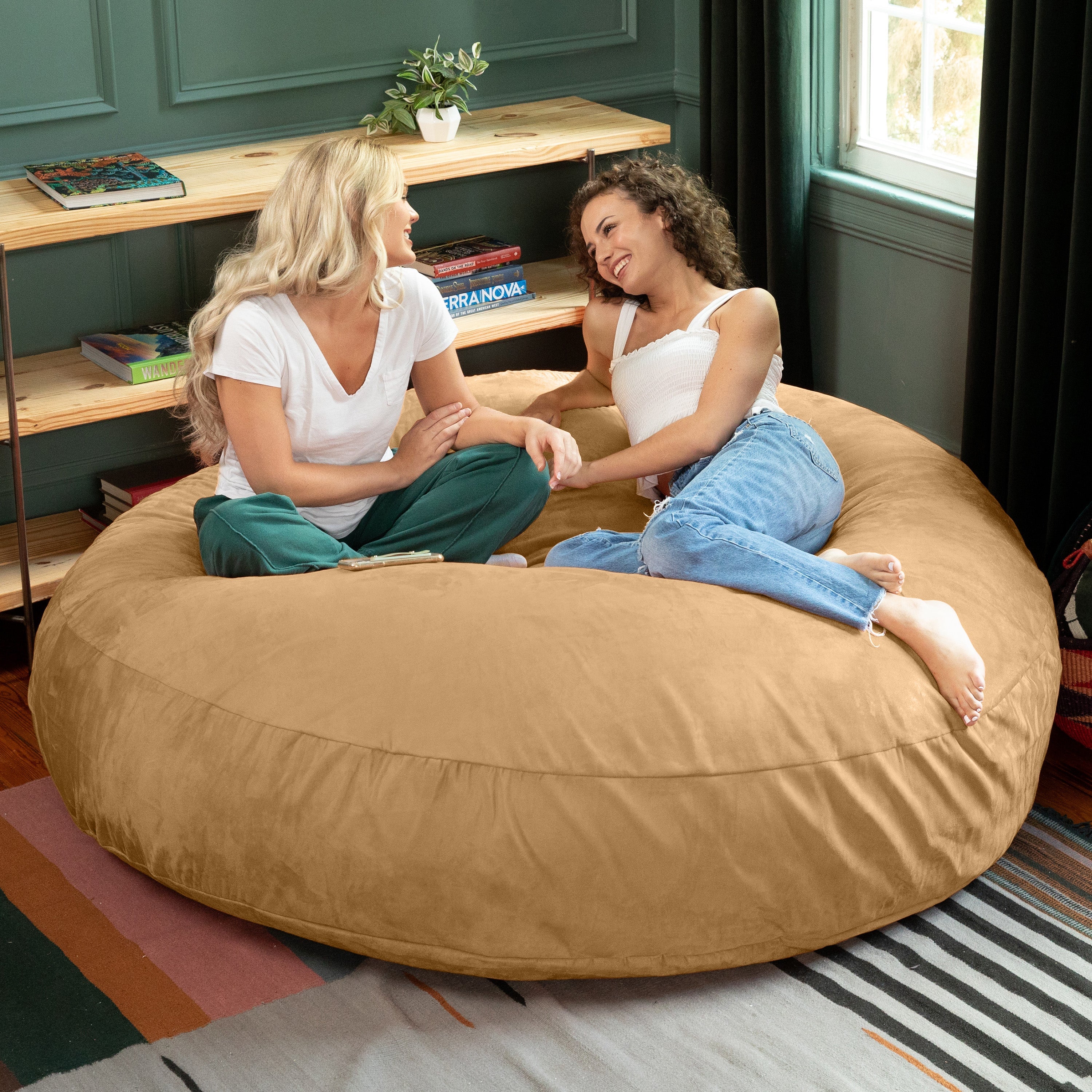  Jaxx Cocoon Large Bean Bag Chair for Adults 6' - Camel - Bonton