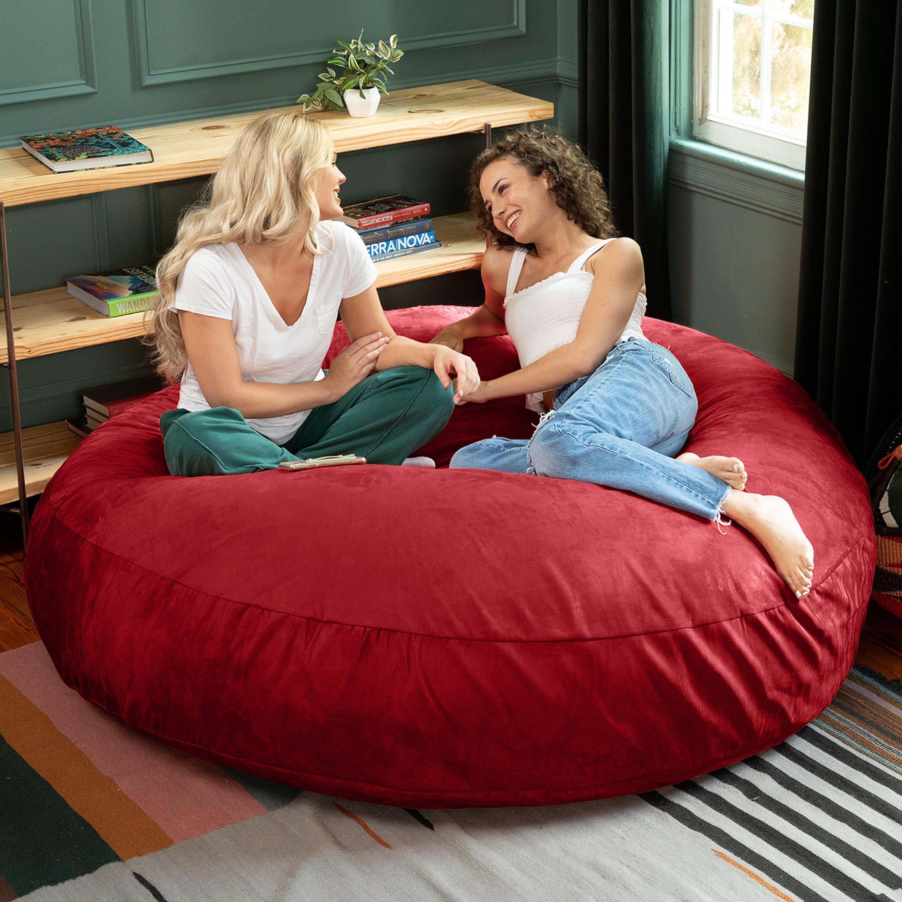  Jaxx Cocoon Large Bean Bag Chair for Adults 6' - Cinnabar - Bonton