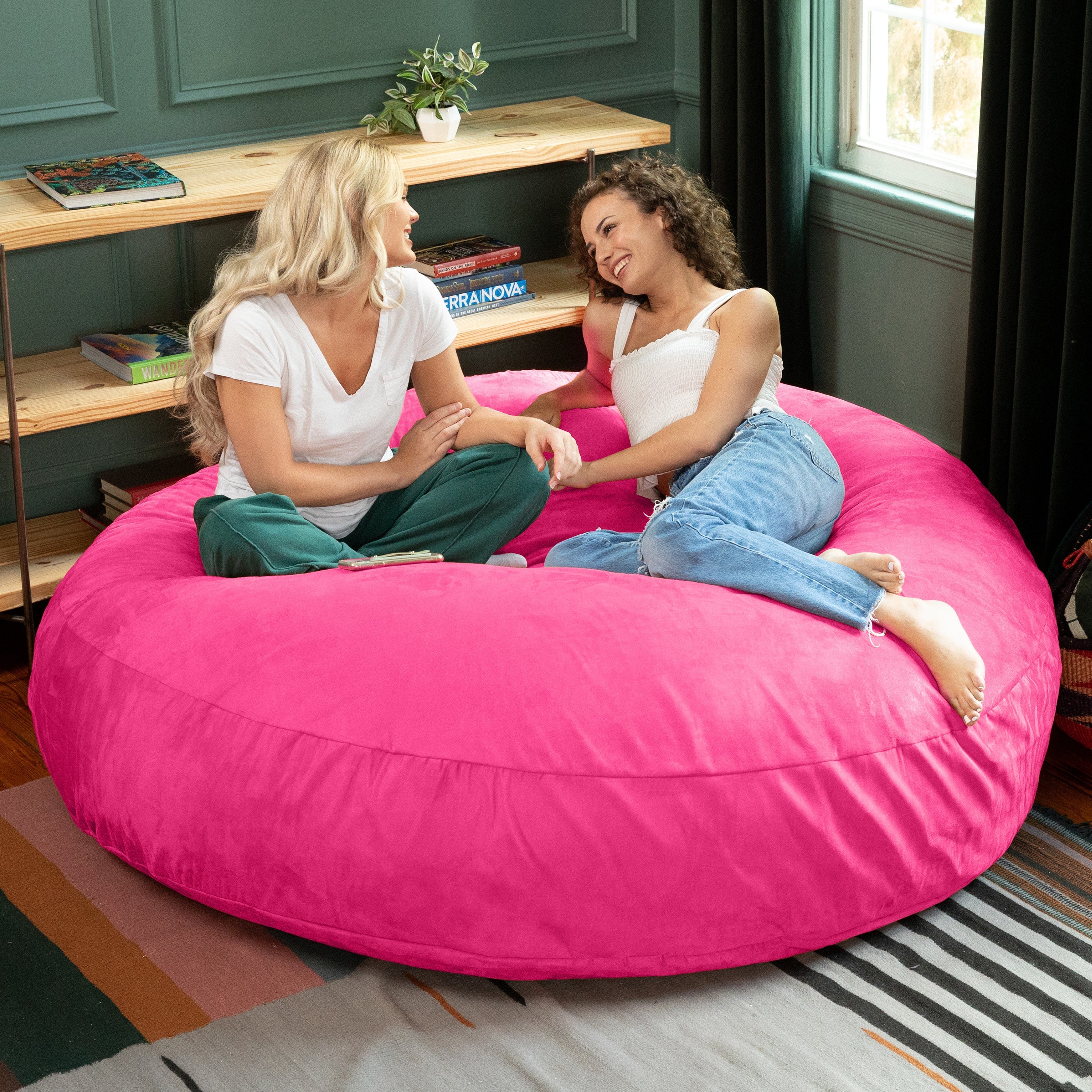  Jaxx Cocoon Large Bean Bag Chair for Adults 6' - Fuchsia - Bonton