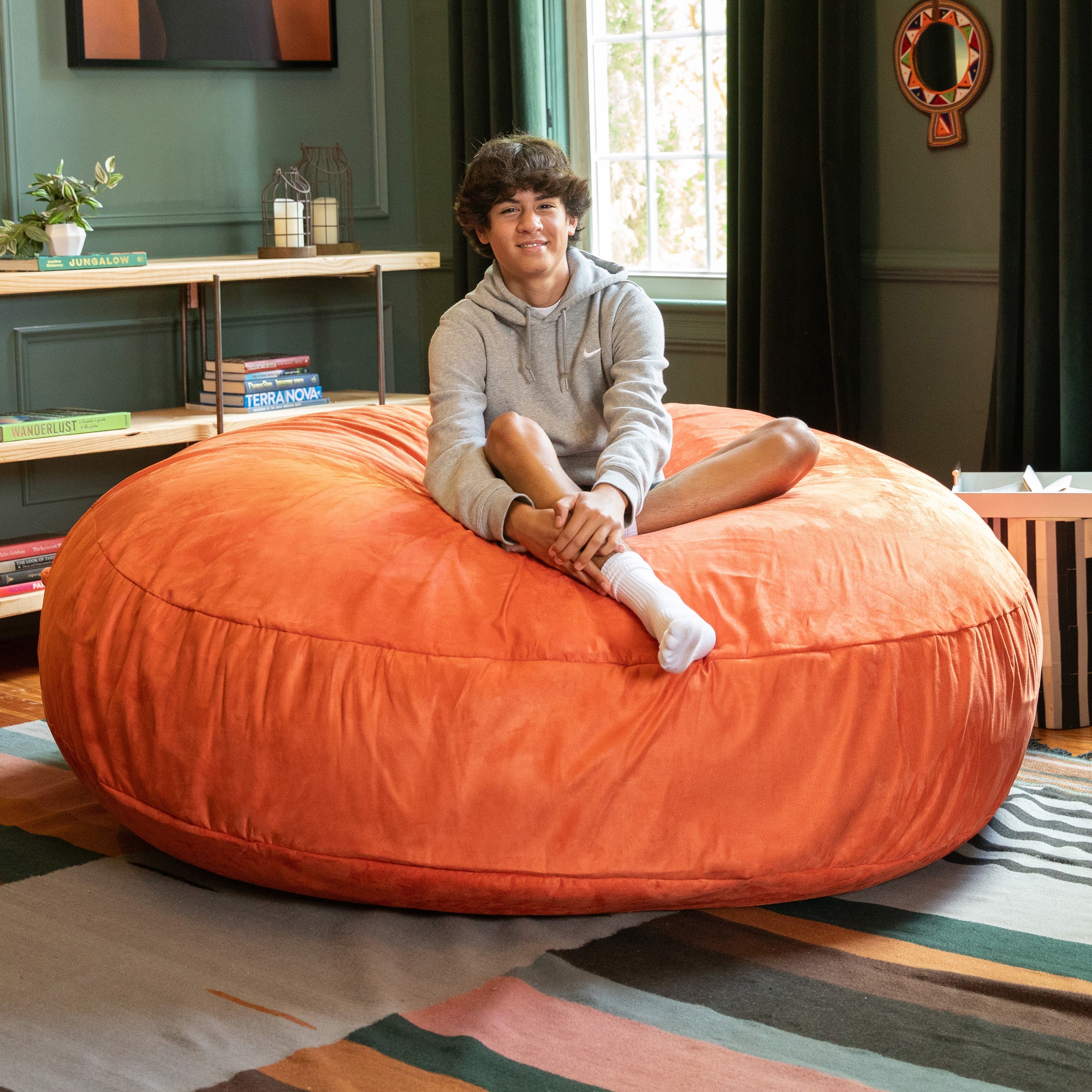  Jaxx Cocoon Large Bean Bag Chair for Adults 6' - Mandarin - Bonton