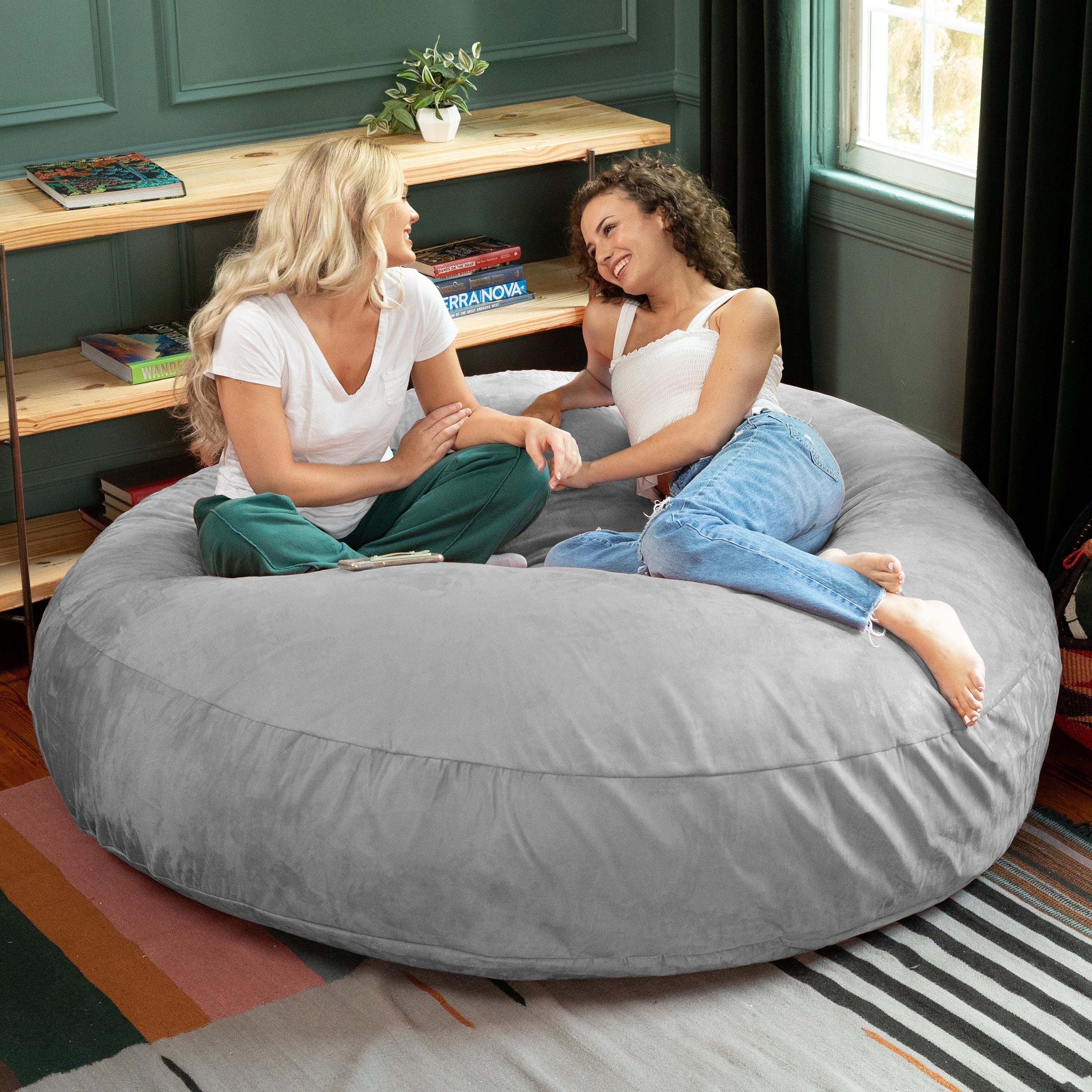  Jaxx Cocoon Large Bean Bag Chair for Adults 6' - Platnium - Bonton