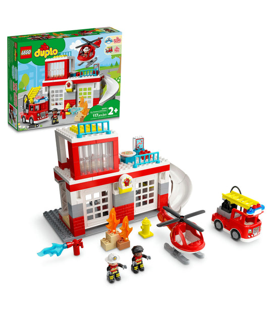 LEGO DUPLO Rescue Fire Station & Helicopter 10970 Building Toy (117 Pieces)