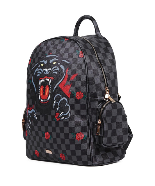 Panther Check Backpack - Black