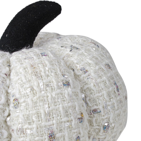 Knitted Fall Harvest Pumpkin - 7" - Ivory