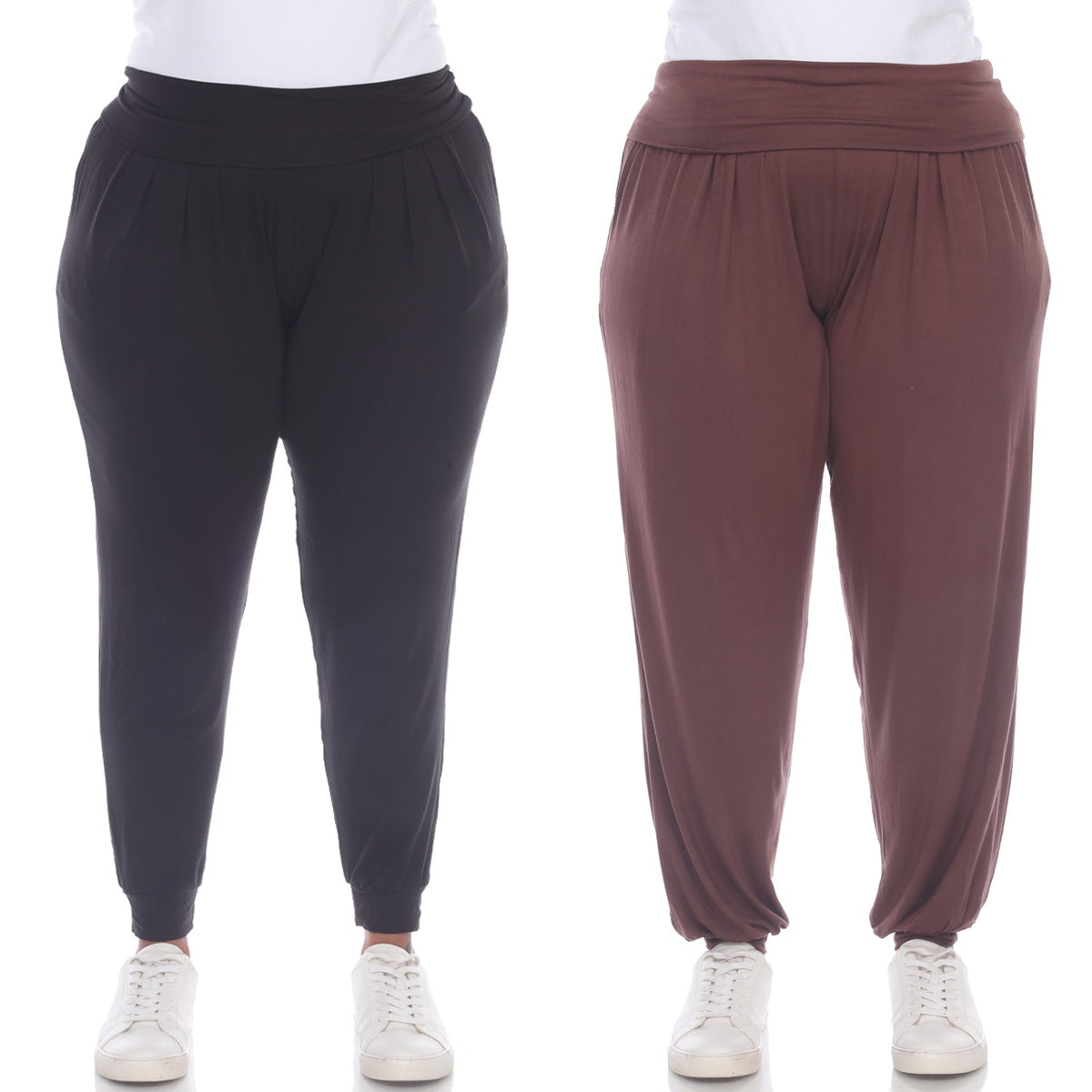  White Mark Plus Size 2 Pack Harem Pants - 1x - Bonton