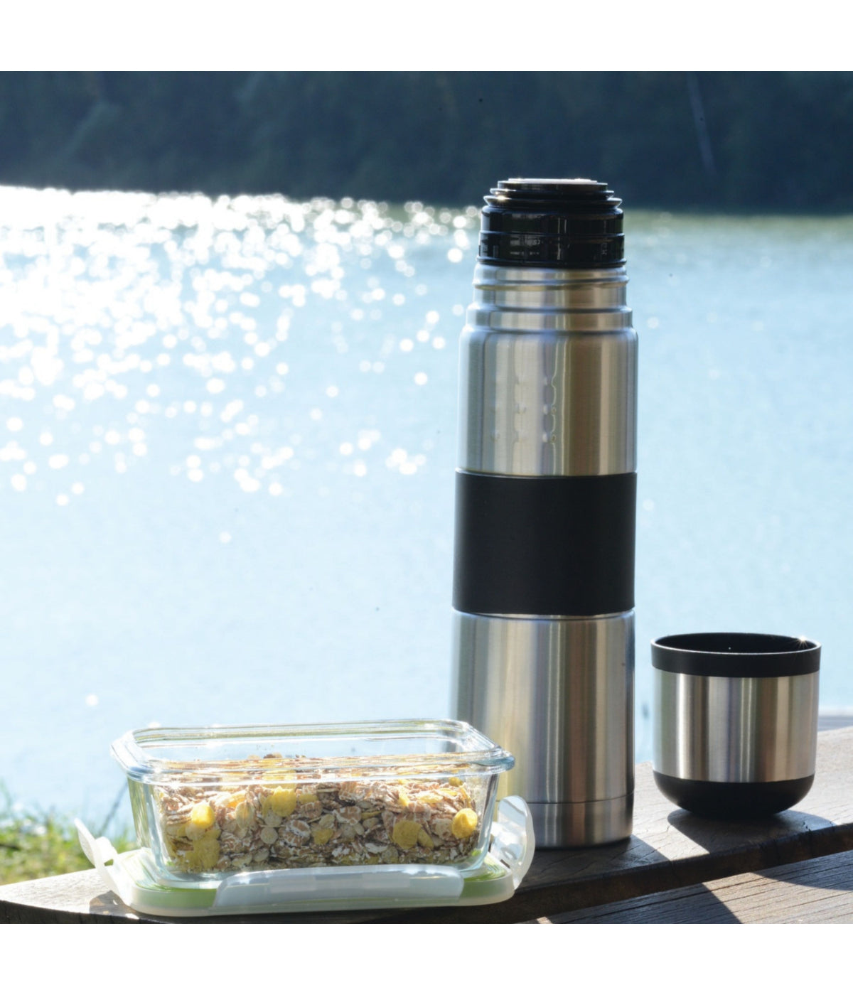  BergHOFF EStainless Steelentials 18/10 Stainless Steel Travel Vacuum Flask, Orion - Silver - Bonton