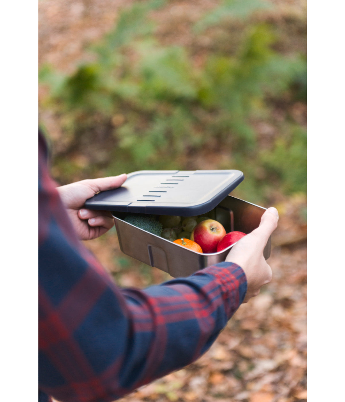  BergHOFF Essentials 18/10 Stainless Steel Lunch Box - Silver, Blue - Bonton