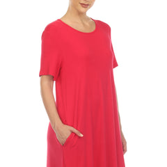 Women's Short Sleeve Midi Dress