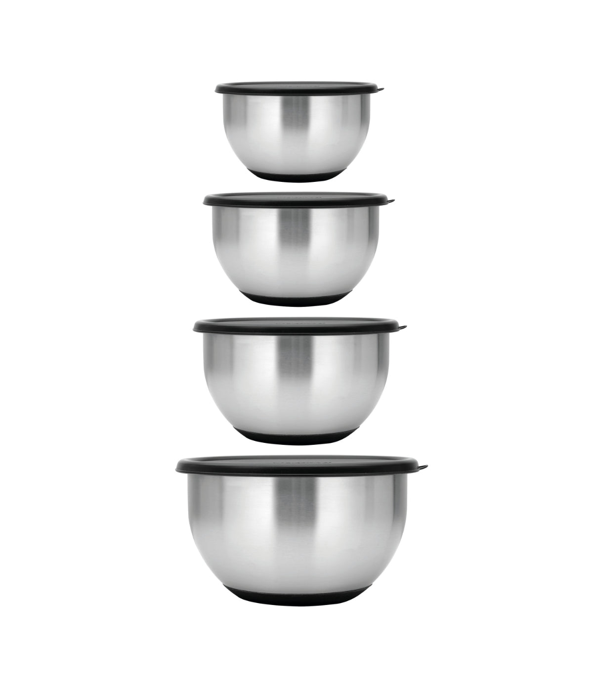  BergHOFF Essentials 18/10 Stainless Steel 8 Piece Mixing Bowl Set with Lids, Geminis - Silver - Bonton