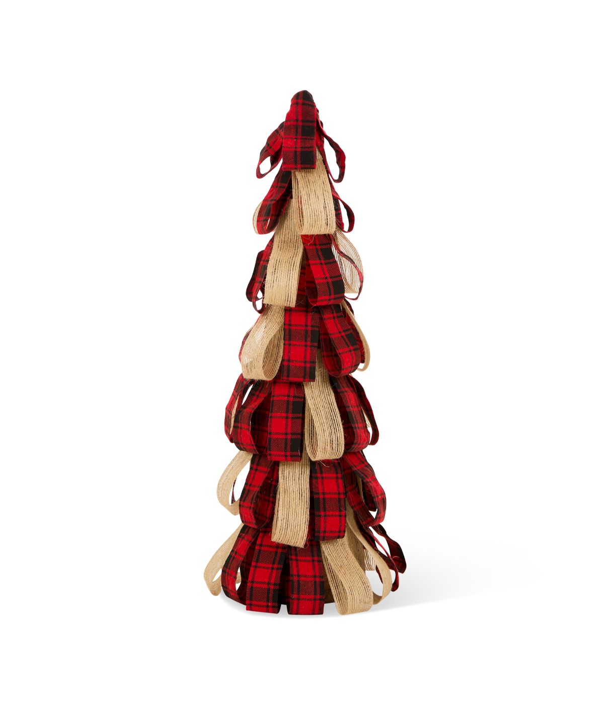  Glitzhome Plaid Fabric/Burlap Table Tree Red - Red - Bonton