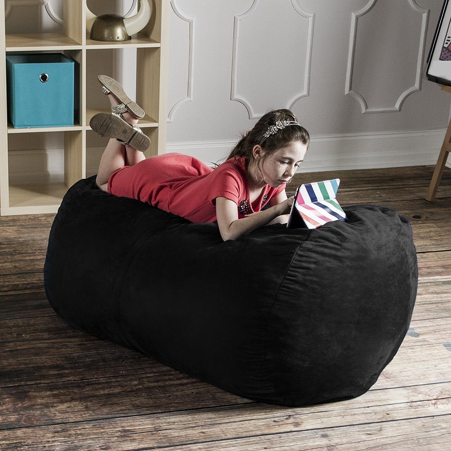  Jaxx Lounger Bean Bag 4' - Black - Bonton