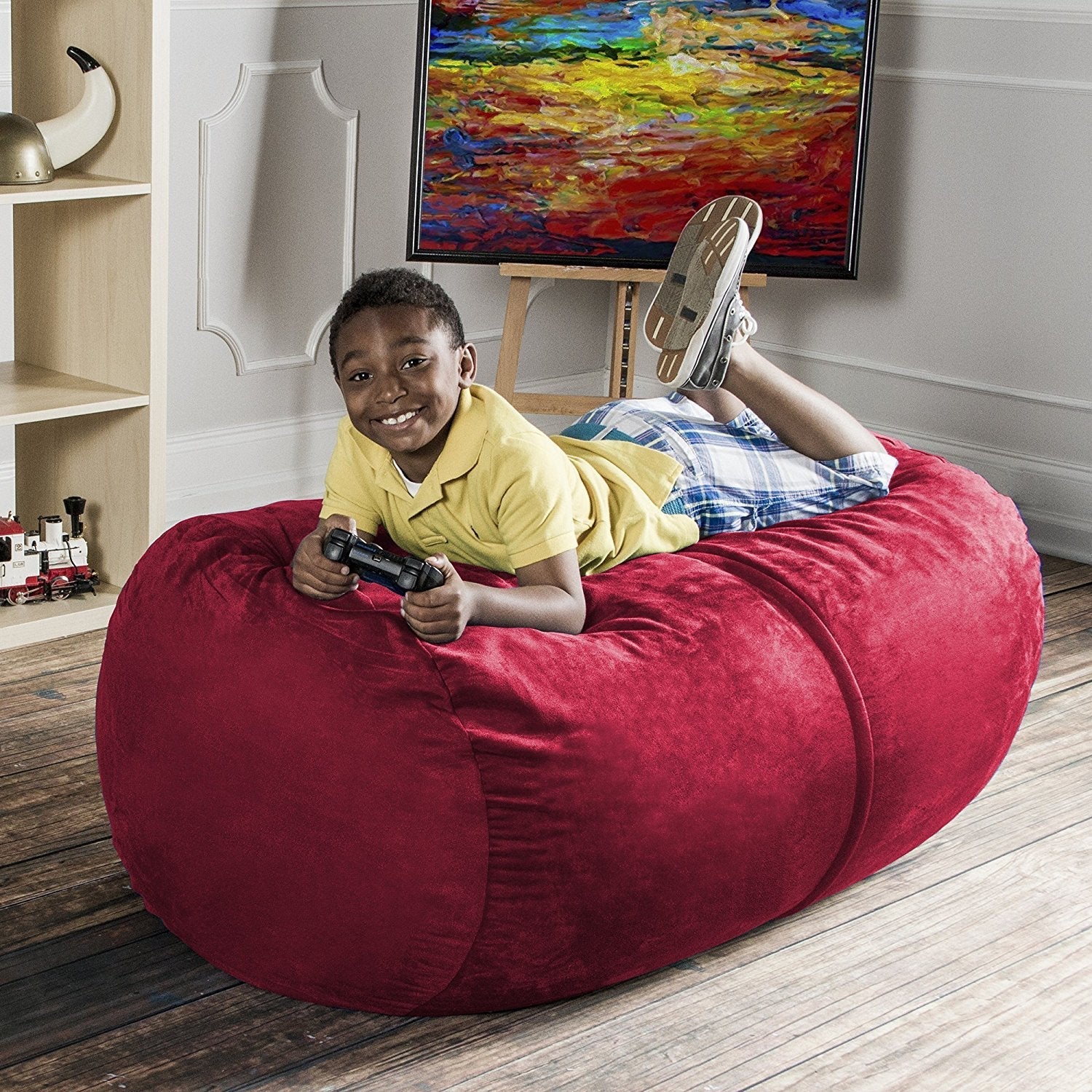  Jaxx Lounger Bean Bag 4' - Cherry - Bonton