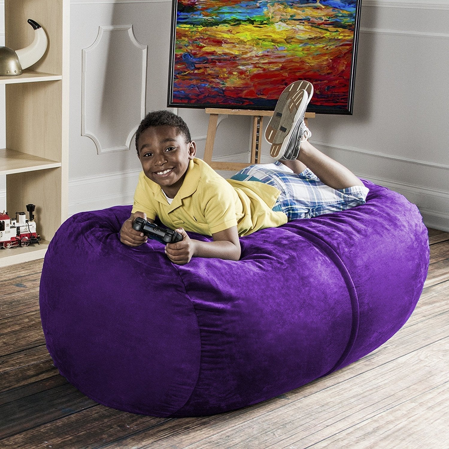  Jaxx Lounger Bean Bag 4' - Grape - Bonton