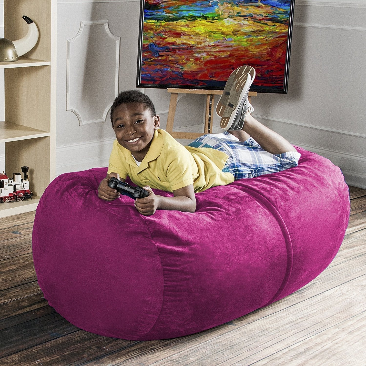  Jaxx Lounger Bean Bag 4' - Fuchsia - Bonton