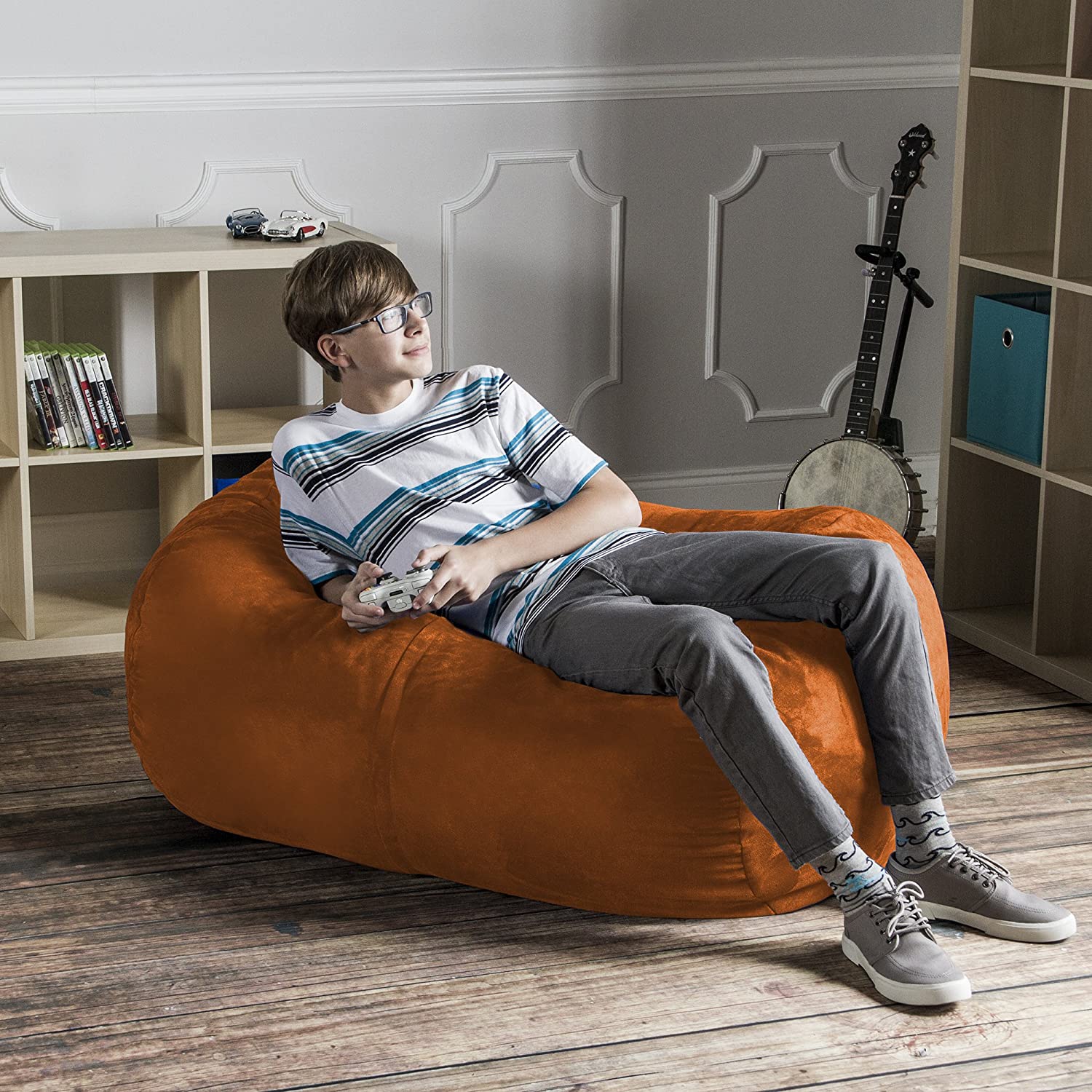  Jaxx Lounger Bean Bag 4' - Mandarin - Bonton