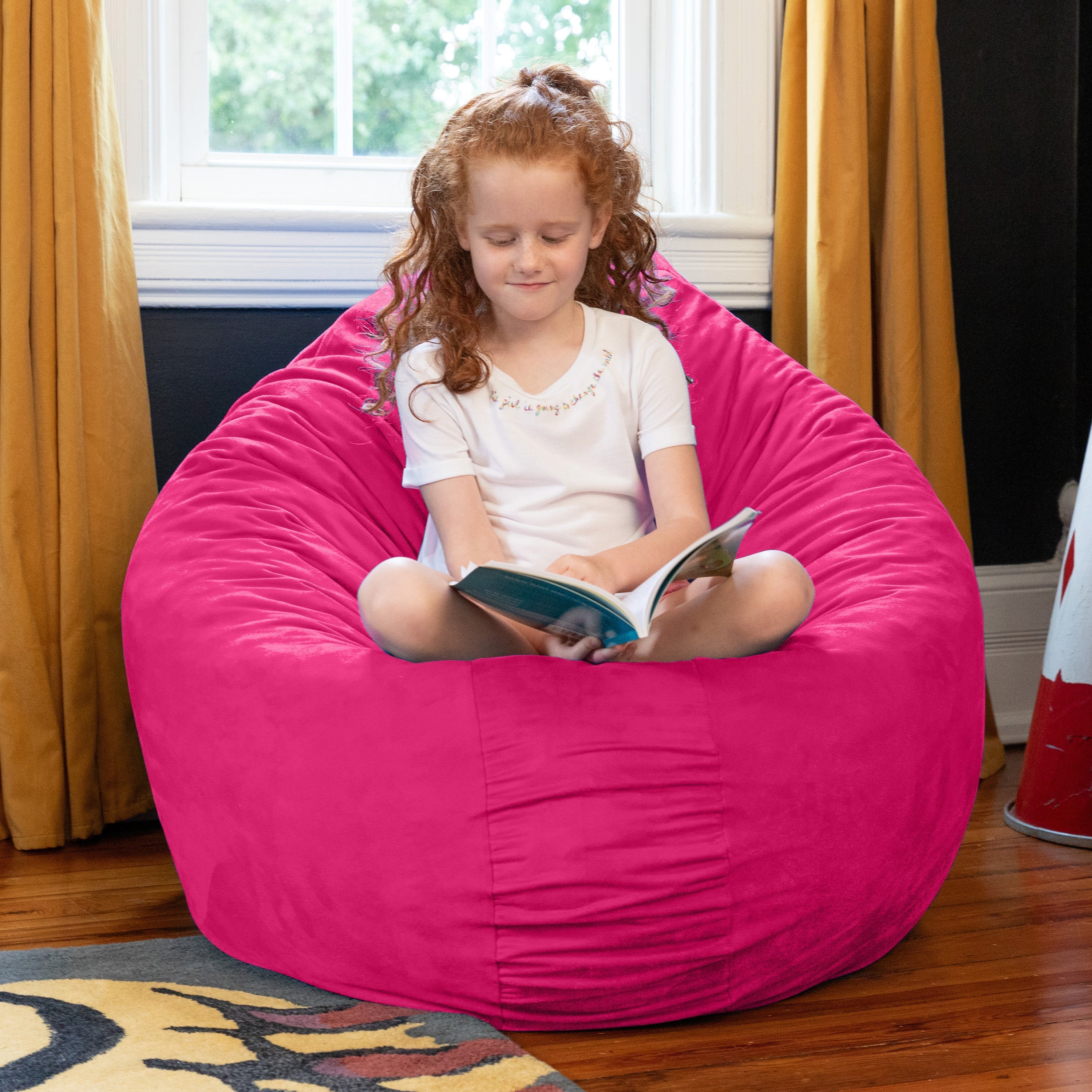  Jaxx Cocoon Kids Bean Bag 4' - Fuchsia - Bonton