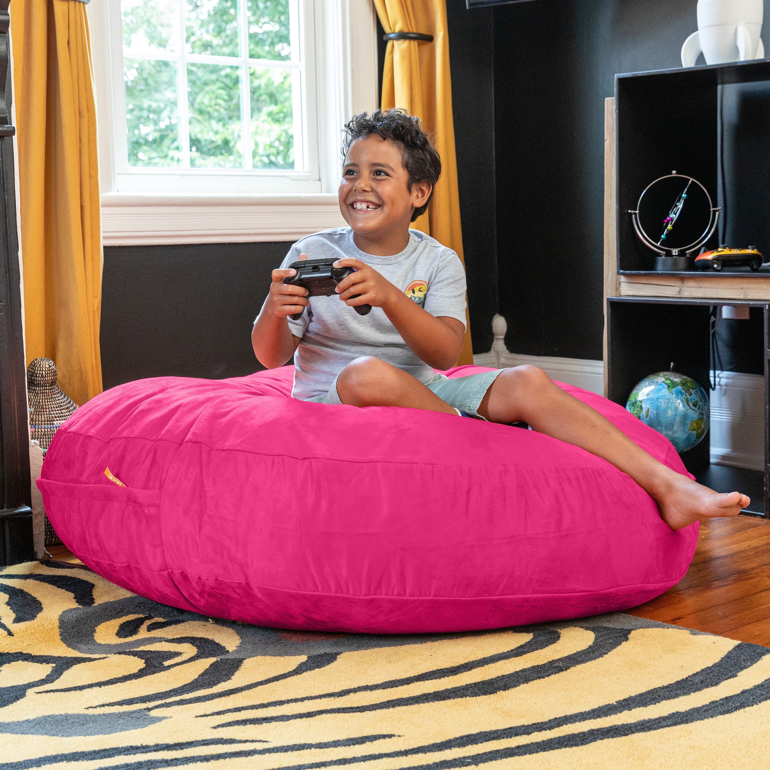  Jaxx Cocoon Kids Bean Bag 4' - Fuchsia - Bonton