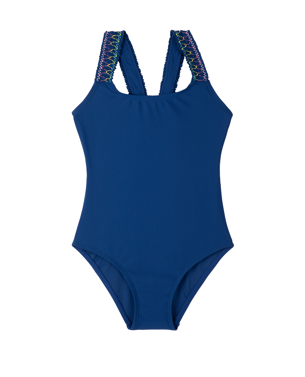  Gottex Kids Ruffle Love  Scoop Neck One Piece - Ruffle Navy - Bonton