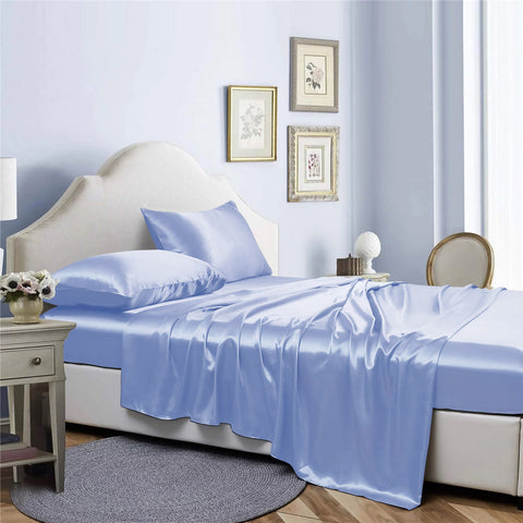 Bibb Home Silky Satin 4 Piece Sheet Set