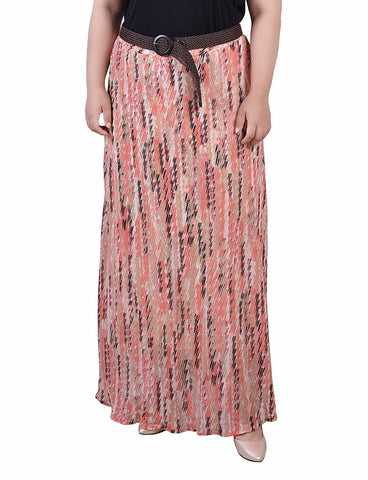 Plus Size Chiffon Maxi Skirt