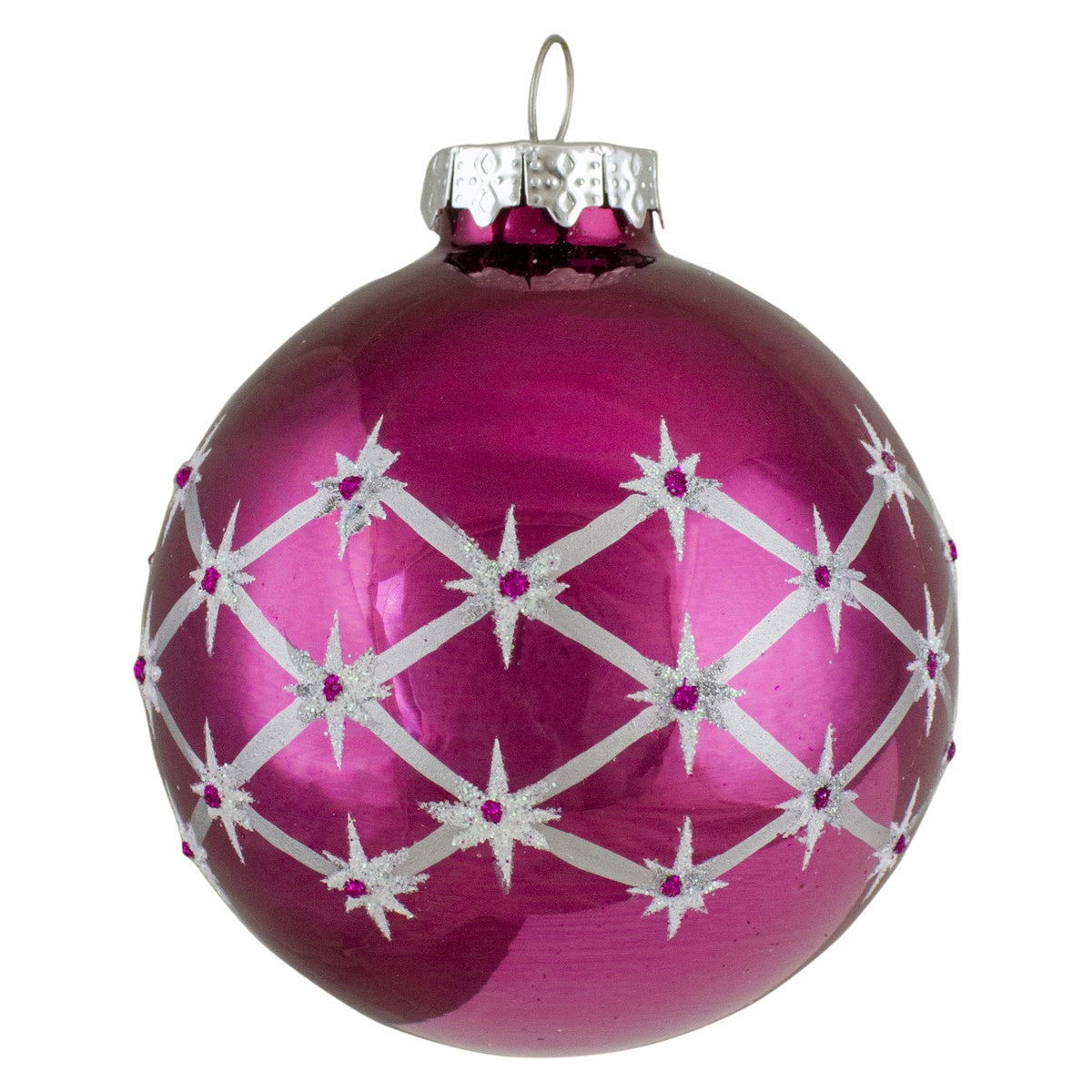  Northlight Set of 4 Pink Glass Ball Christmas Ornaments 3.25-Inch (80mm) - Default Title - Bonton