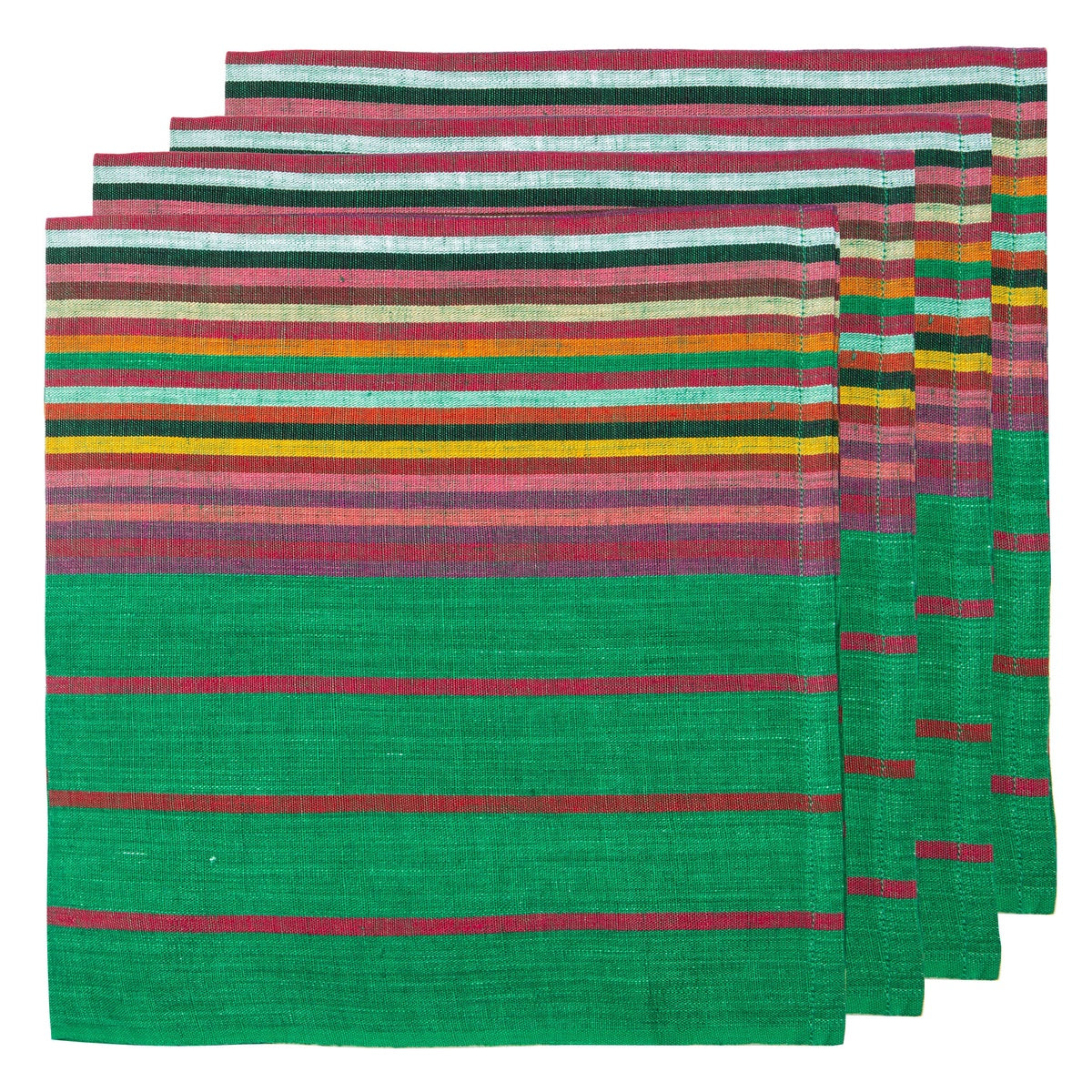  Caravan Multi Stripes Napkins 20x20 - Set of 4 - Black - Bonton