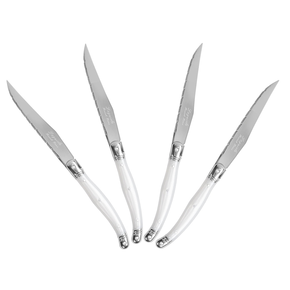  French Home Set of 4 Laguiole Steak Knives, Pearlized White - Default Title - Bonton