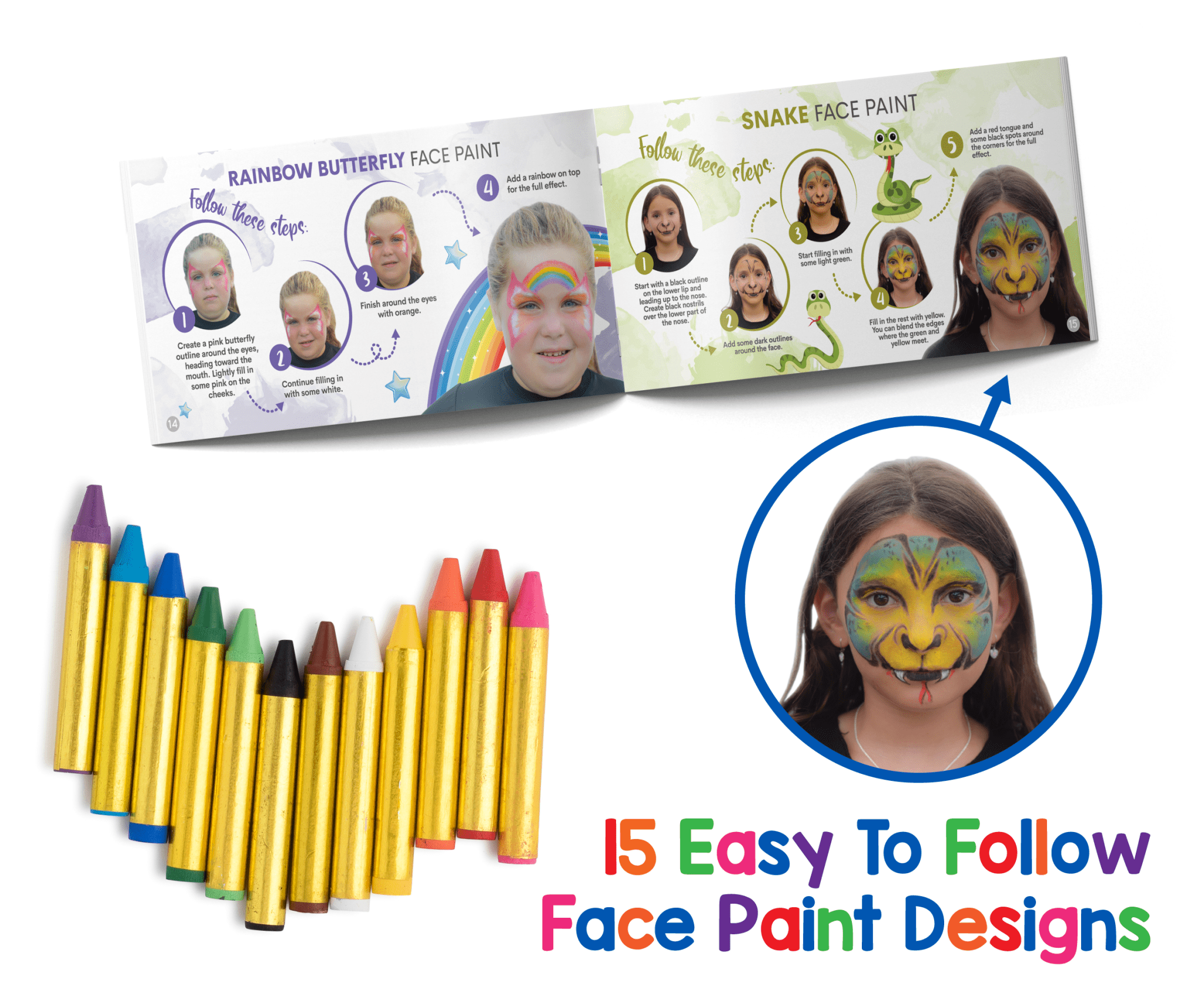  Dress Up America 12 Face Paint Crayons Set by Dress Up America - Default Title - Bonton