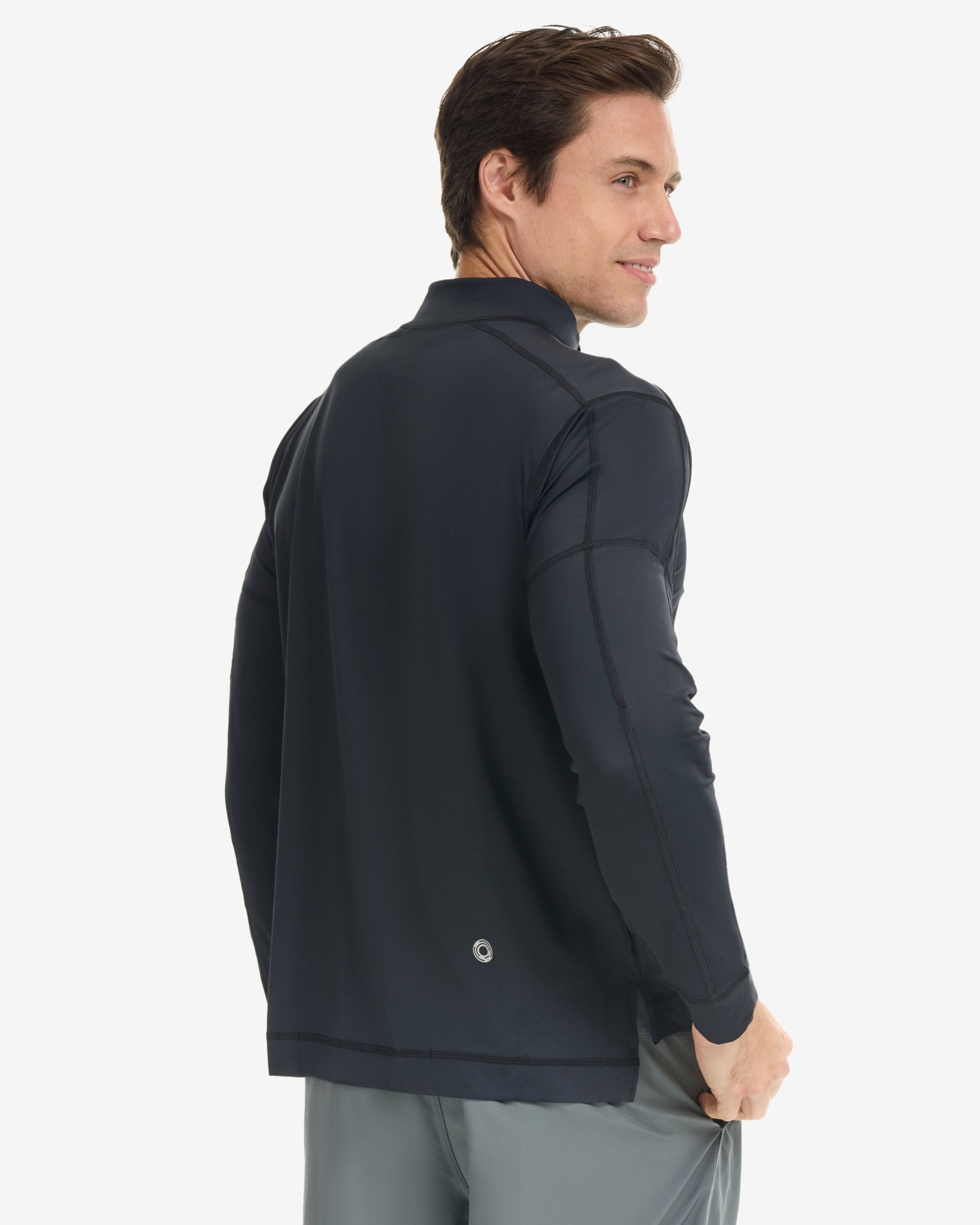  BloqUV MEN'S MOCK ZIP TOP (12001) - Black - Bonton