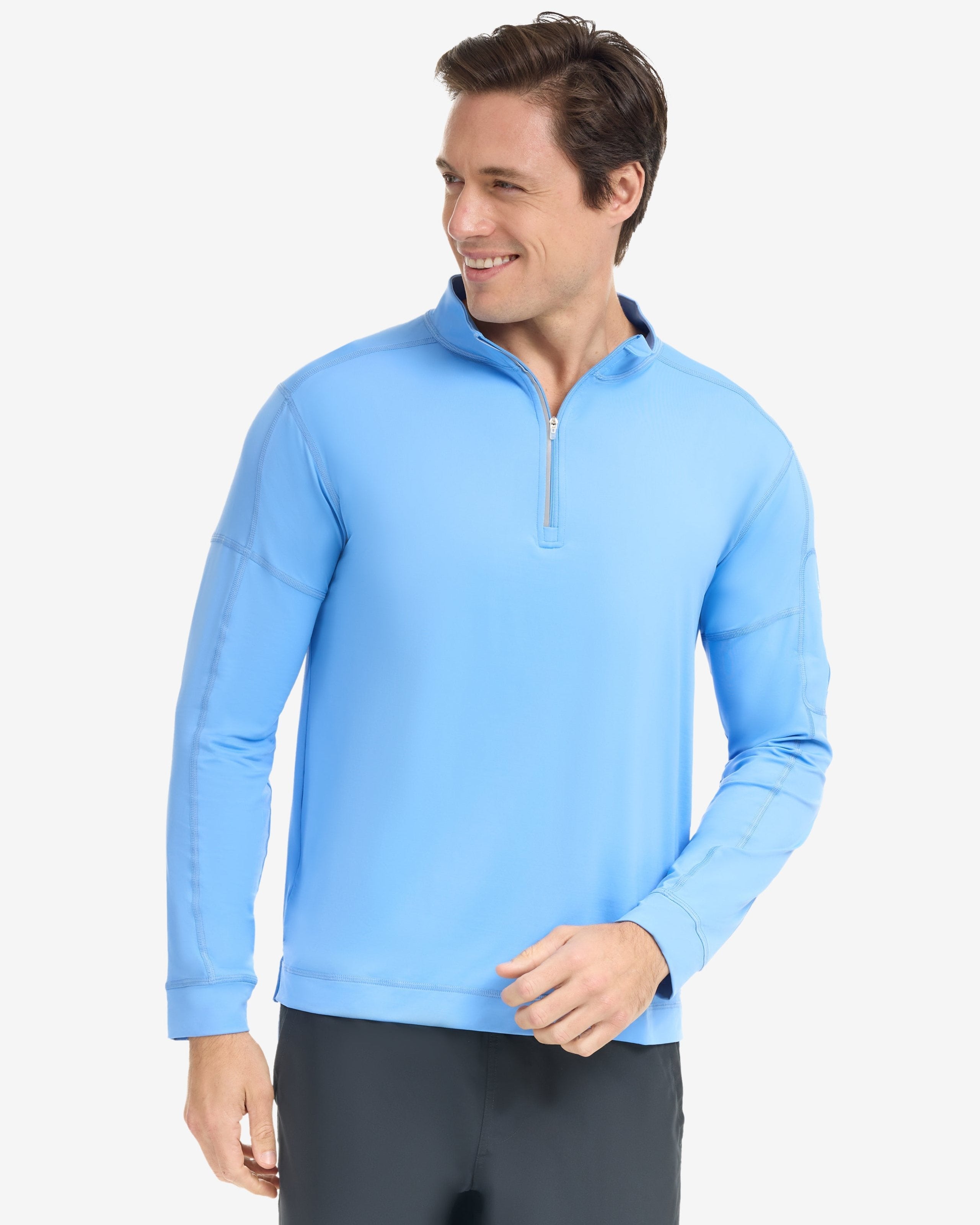  BloqUV MEN'S MOCK ZIP TOP (12001) - Black - Bonton
