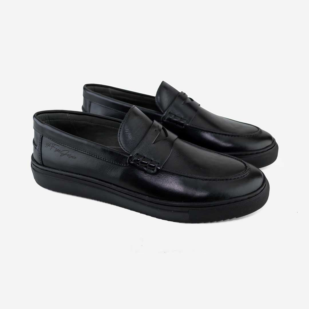  Gernie NYC 22's Penny Leather Low Top - Black Napa - Bonton