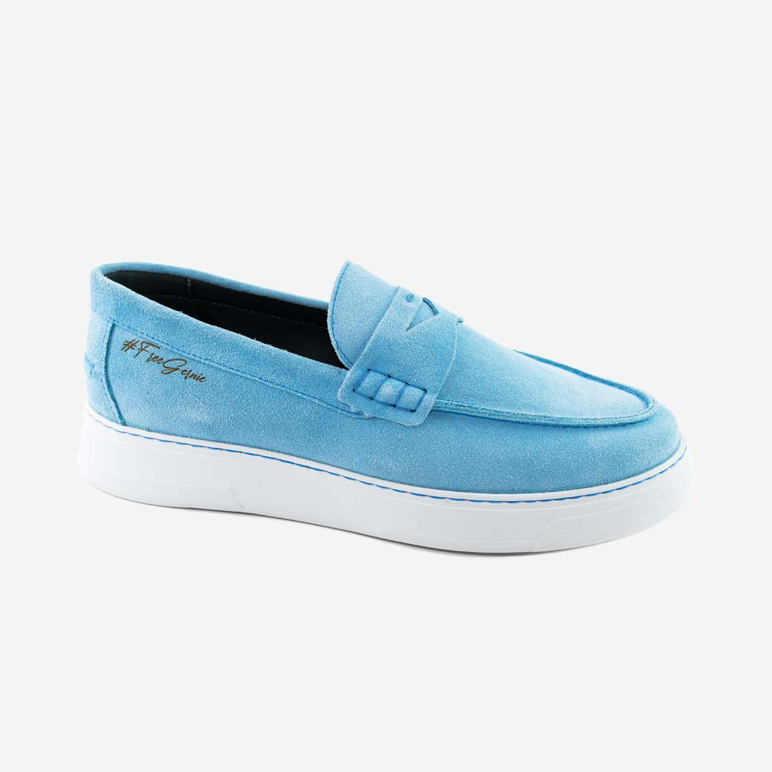  Gernie NYC 22's Penny Leather Low Top - Light Blue Suede - Bonton