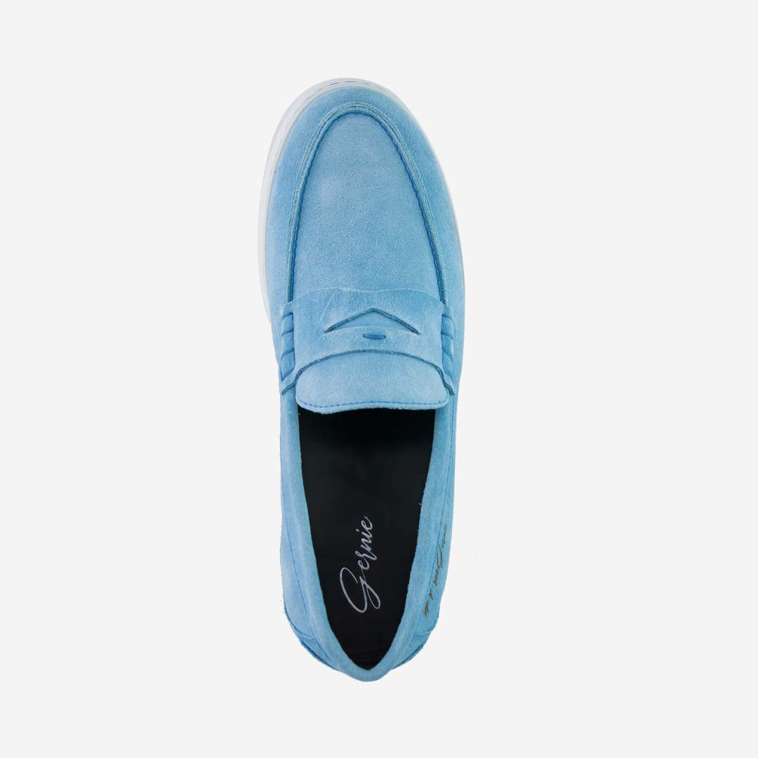  Gernie NYC 22's Penny Leather Low Top - Light Blue Suede - Bonton