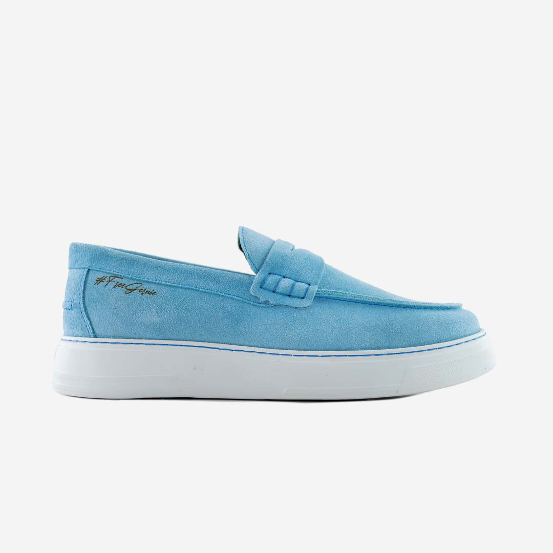  Gernie NYC 22's Penny Leather Low Top - Light Blue Suede - Bonton