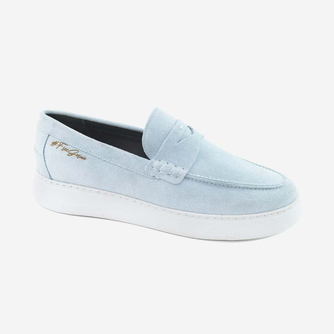  Gernie NYC 22's Penny Leather Low Top - Light Blue Suede - Bonton