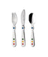  BergHOFF Ralph Kramer Stainless Steel Children's 3 Piece Flatware Set, Circus - Silver, Green/Yellow/Red Dots - Bonton