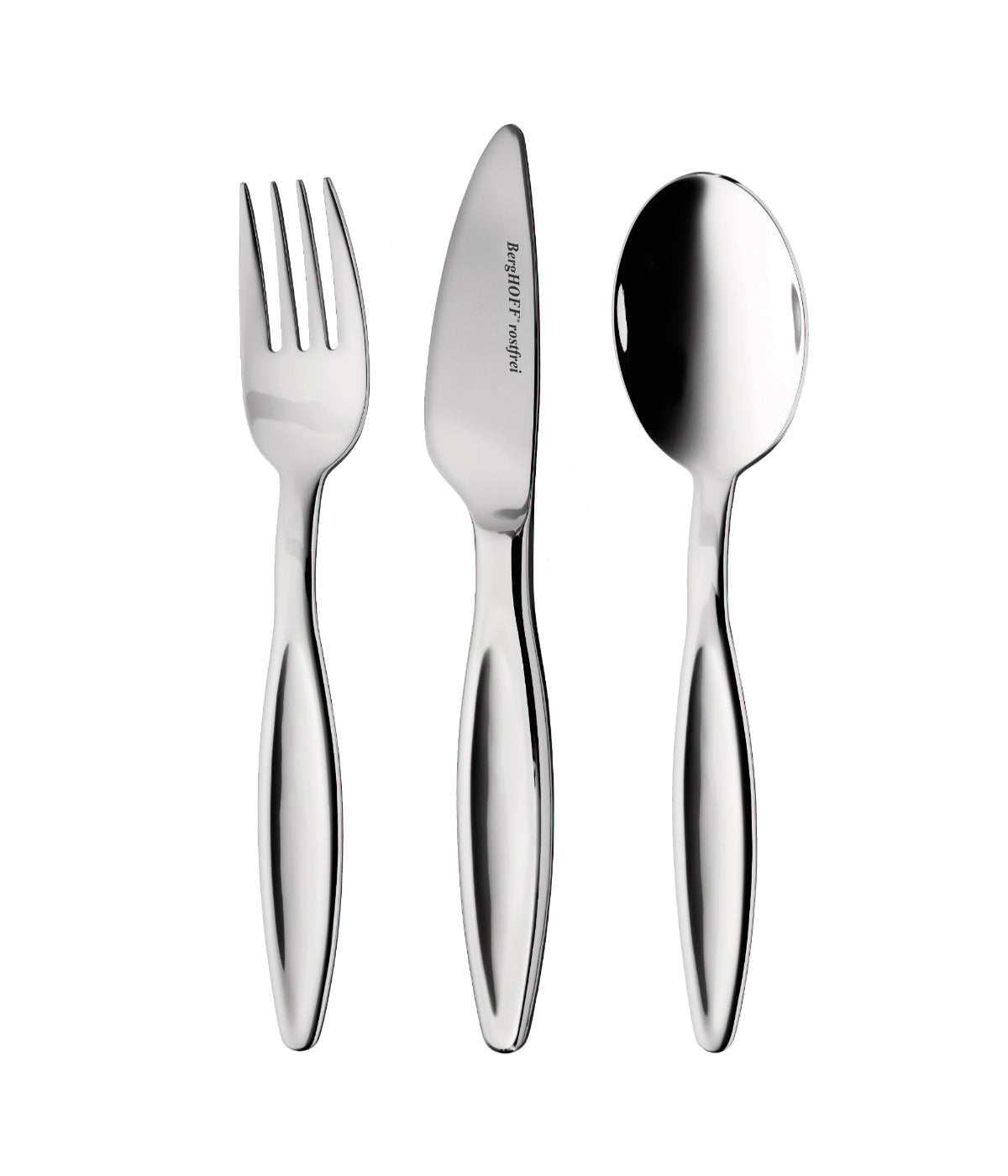  BergHOFF Ralph Kramer Stainless Steel Children's 3 Piece Flatware Set, Folio - Silver - Bonton