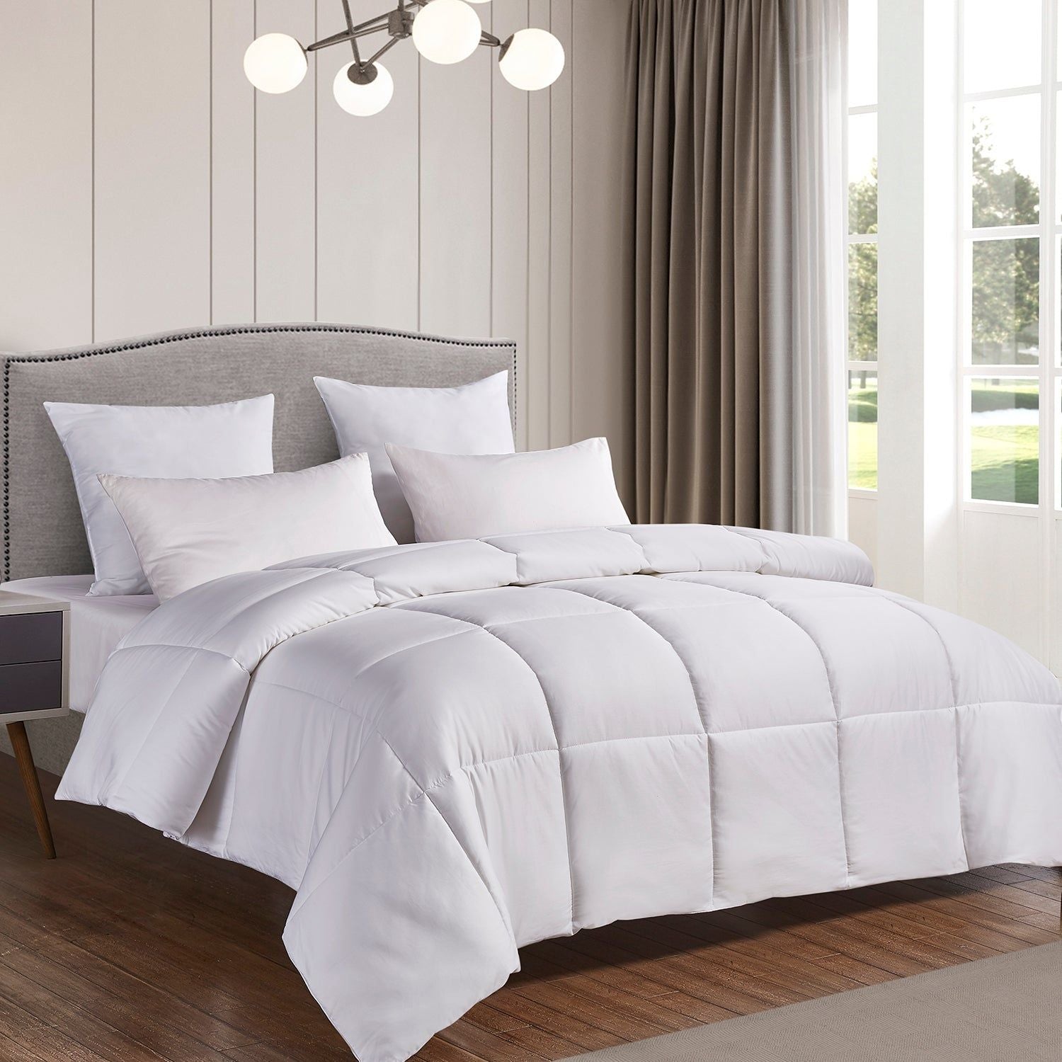  Blue Ridge Home Fashions All Seasons Sateen Cotton Comforter - White - Bonton