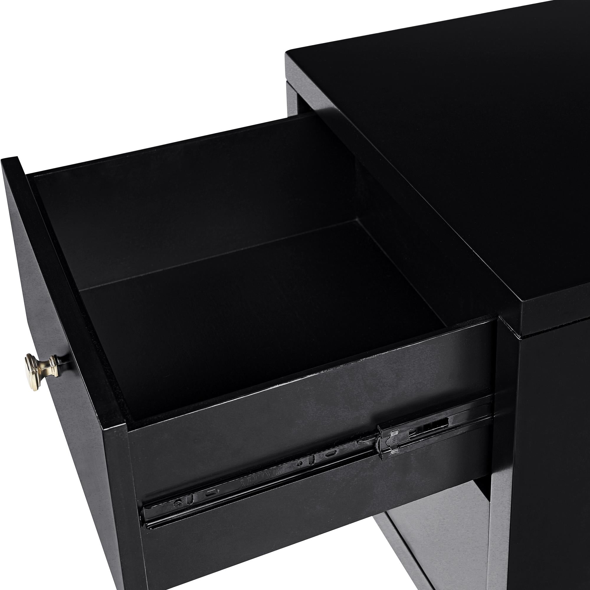  Camden Isle Wood Nightstand - Black - Bonton