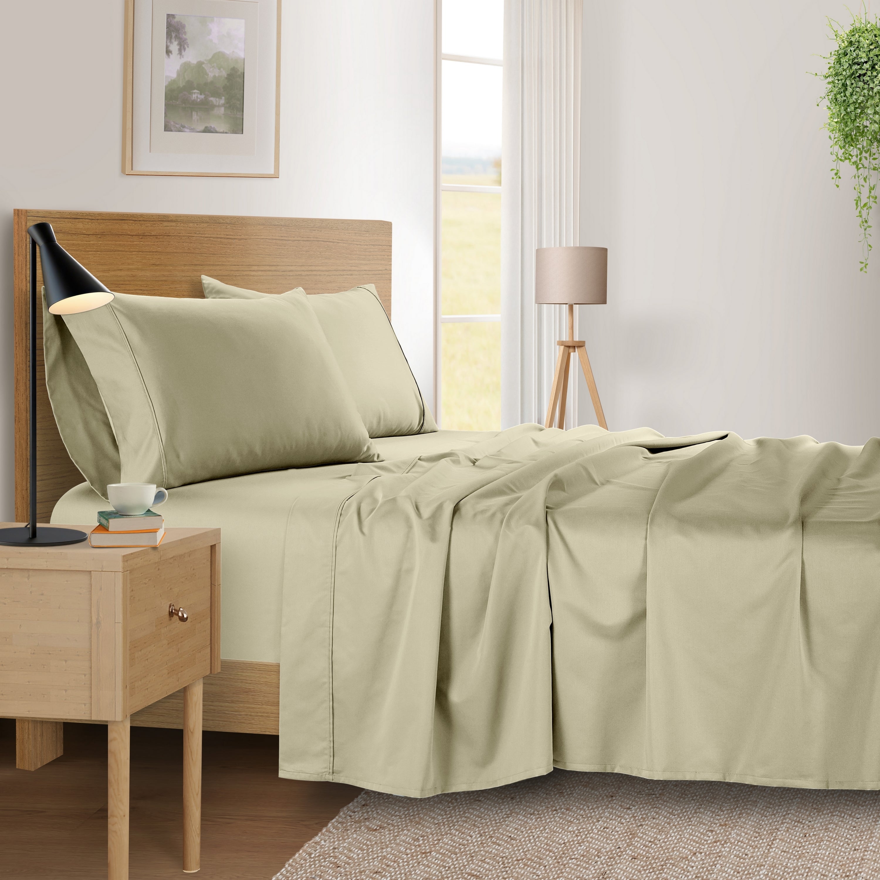 Kathy Ireland Home Kathy Ireland 500 Thread Count Tencel Cooling Cotton 4-Piece Sheet Set - King - Bonton