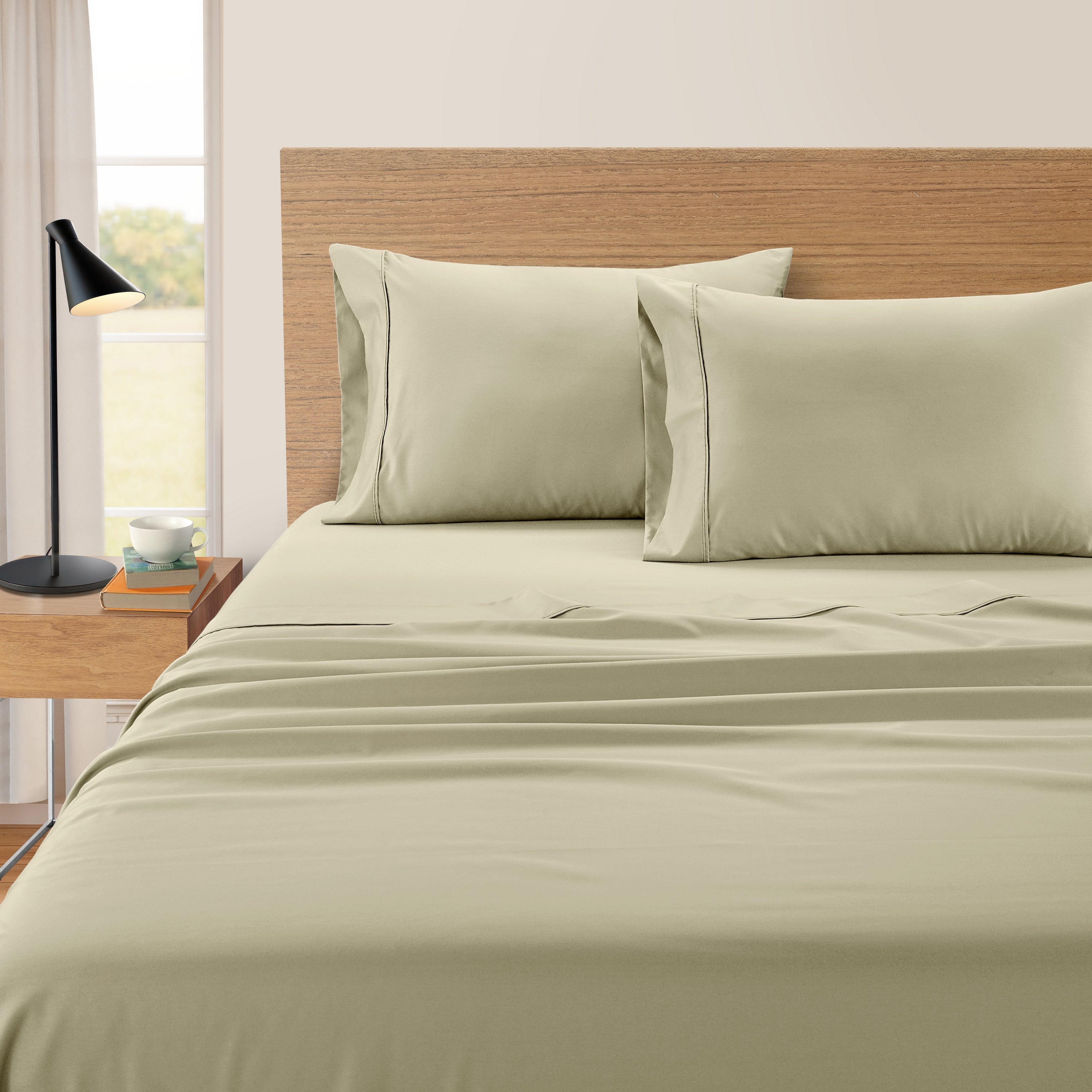  Kathy Ireland Home Kathy Ireland 500 Thread Count Tencel Cooling Cotton 4-Piece Sheet Set - King - Bonton