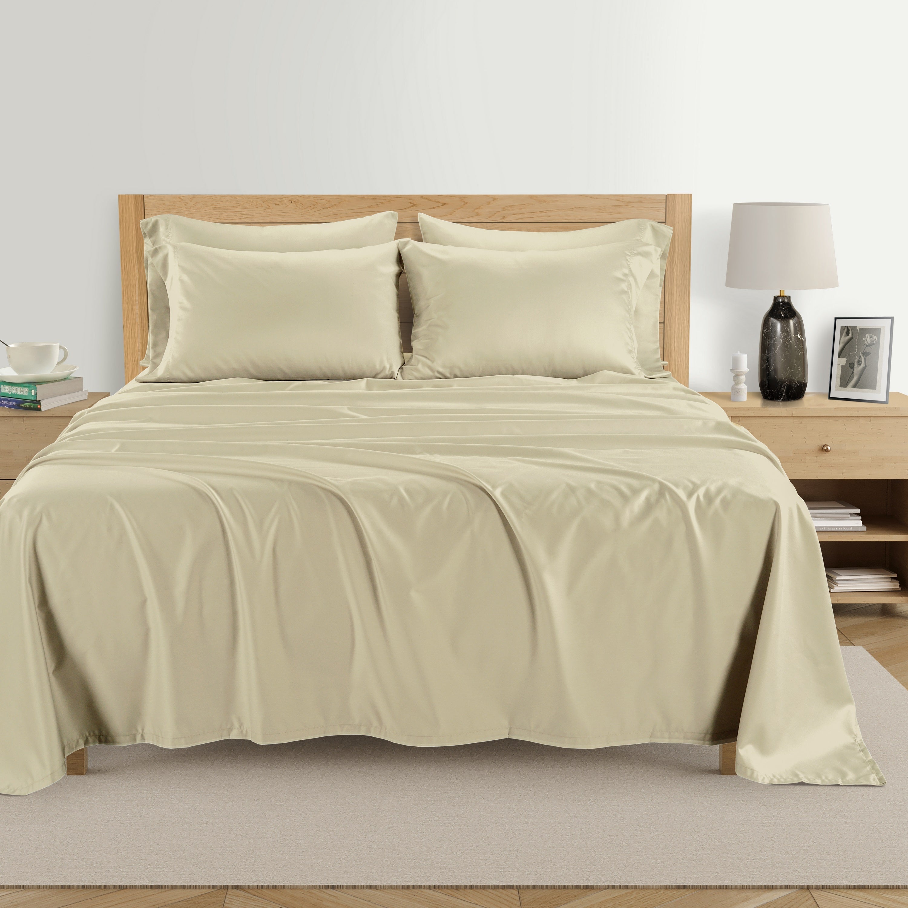  Kathy Ireland Home Kathy Ireland 1000 Thread Count Egyptian Cotton Rich 6-Piece Sheet Set - King - Bonton