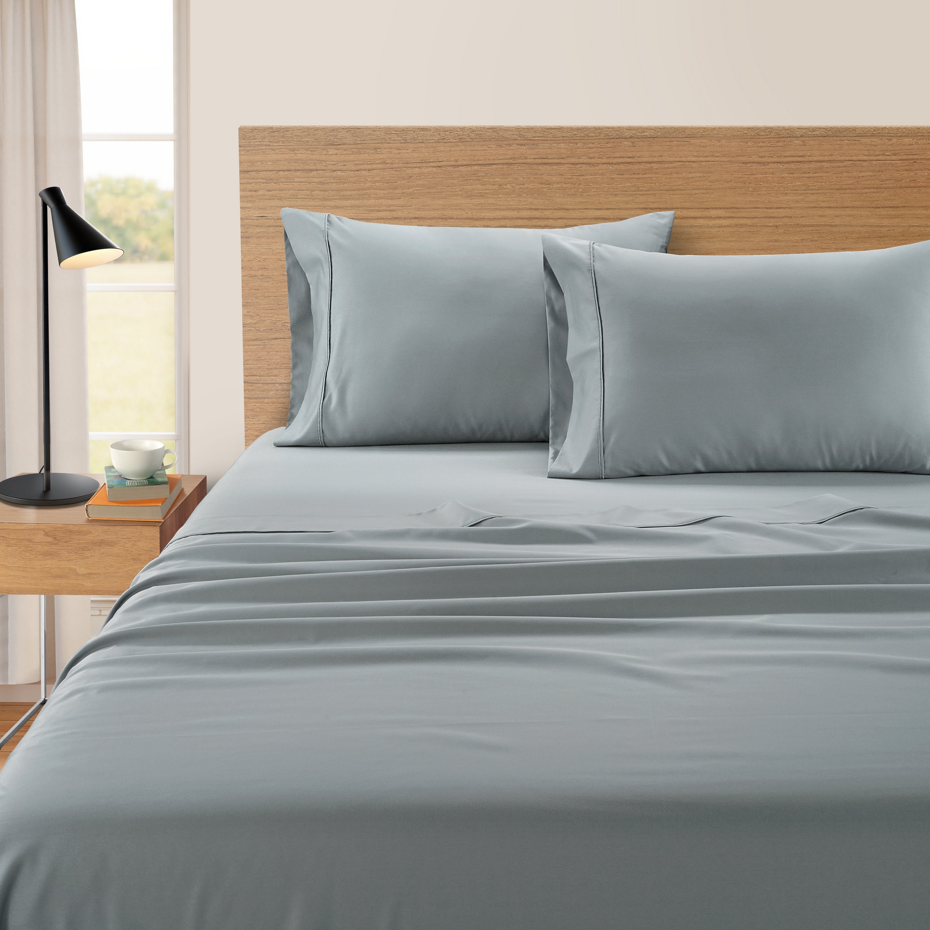  Kathy Ireland Home Kathy Ireland 500 Thread Count Tencel Cooling Cotton 4-Piece Sheet Set - King - Bonton