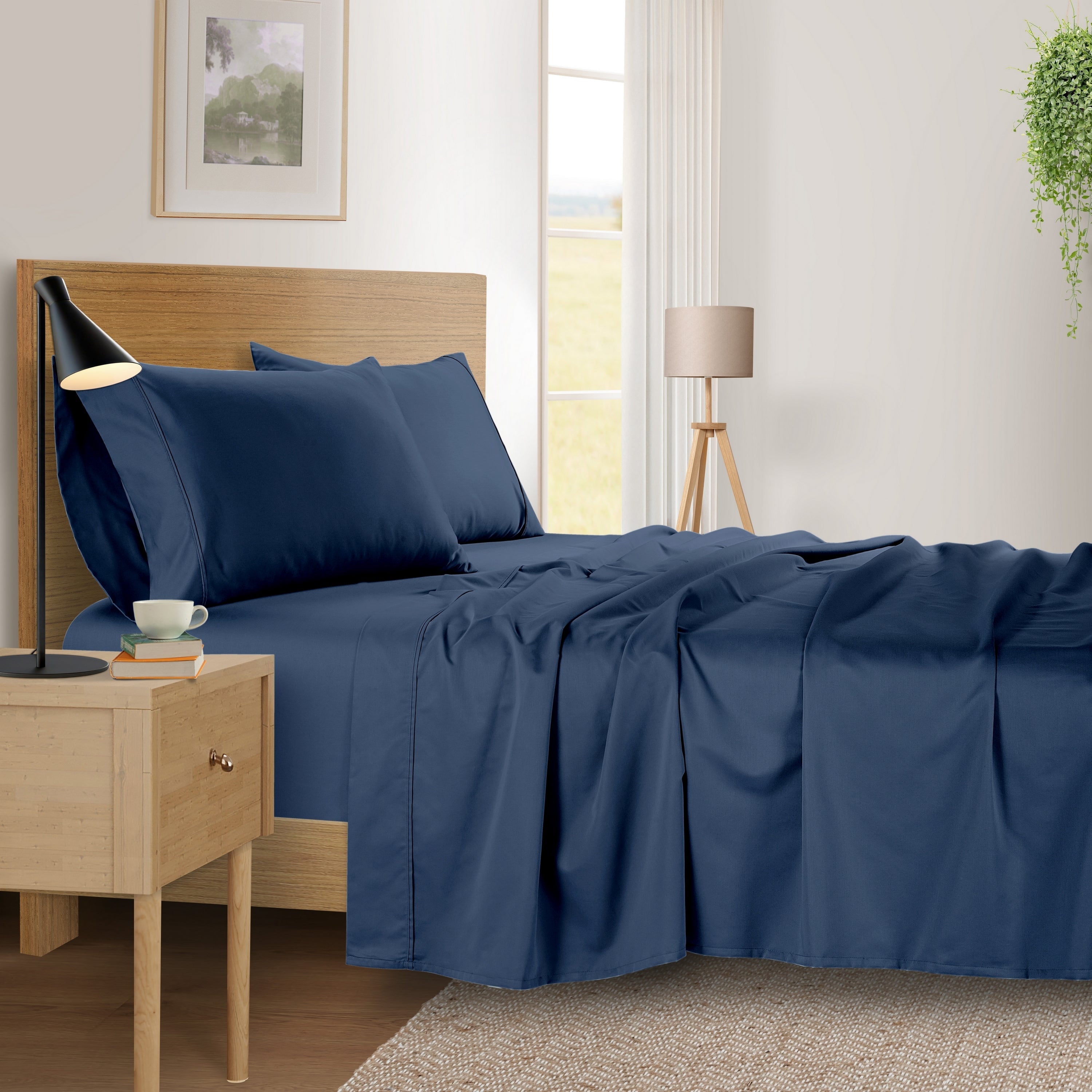  Kathy Ireland Home Kathy Ireland 500 Thread Count Tencel Cooling Cotton 4-Piece Sheet Set - King - Bonton